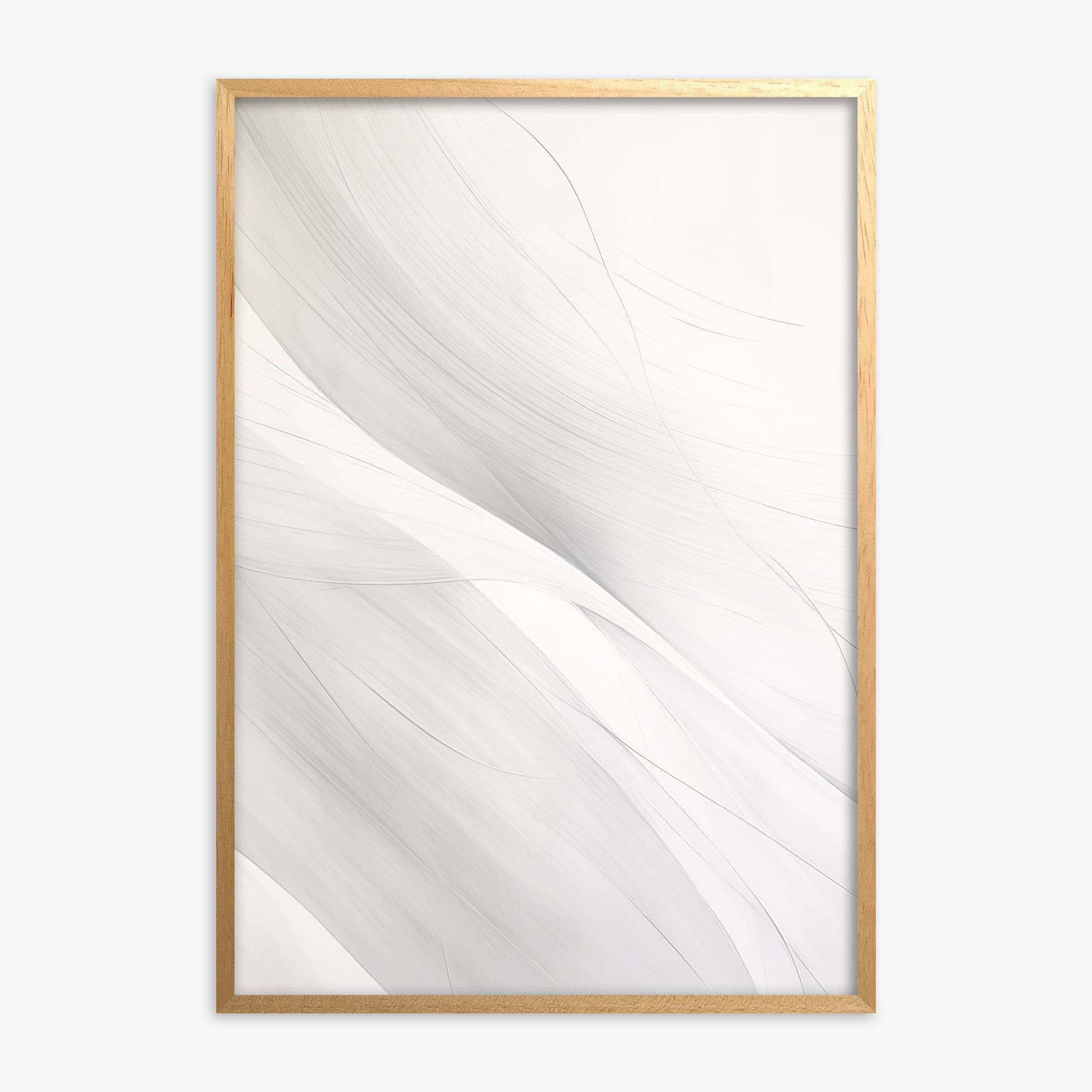 Feather Whisper, Oak Framed Poster With Oak Frame