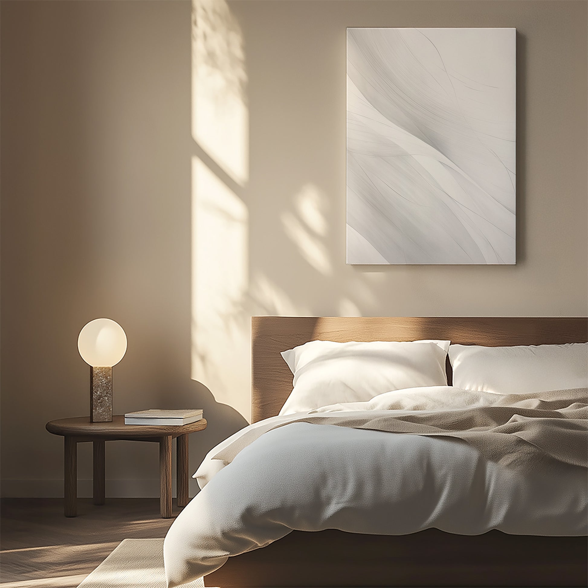 Design Concept No. 55 for Feather Whisper Modern Satin Canvas Poster Art