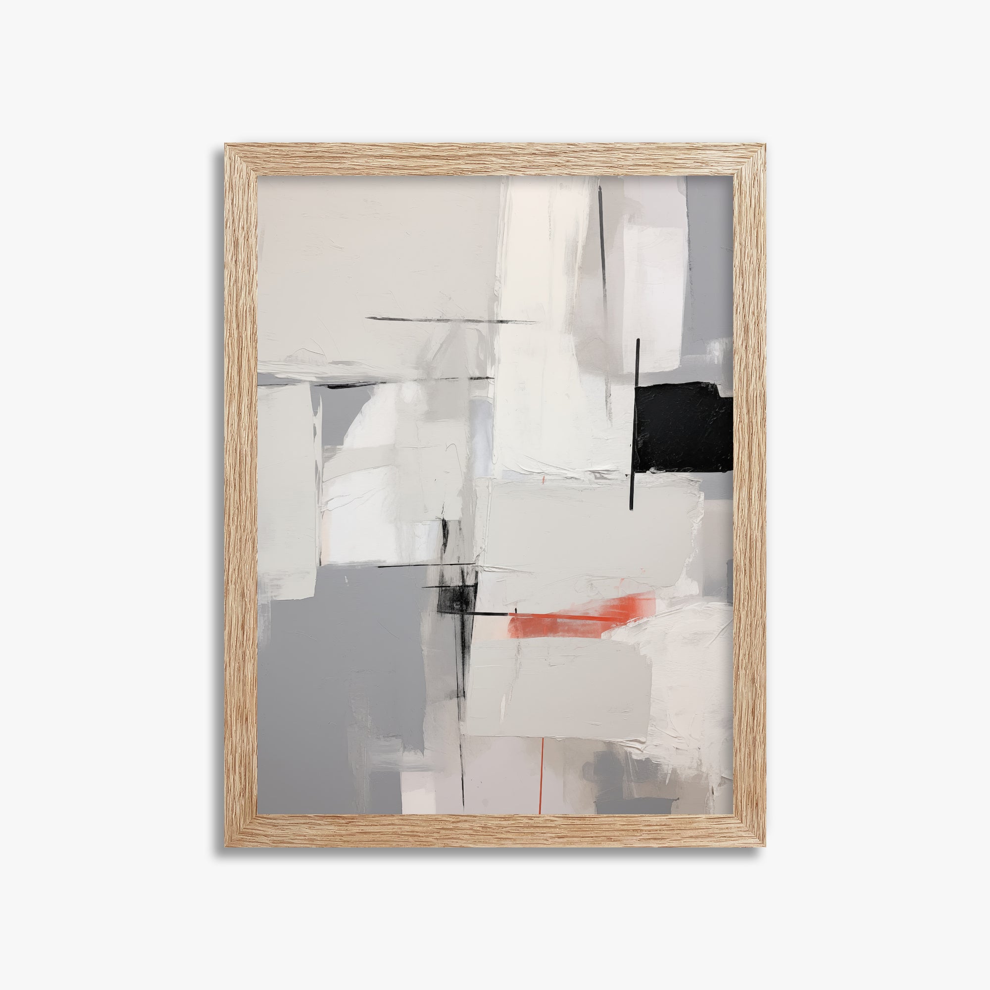 Urban Grid Blur, 30x40cm Framed Poster With Raw Oak Frame