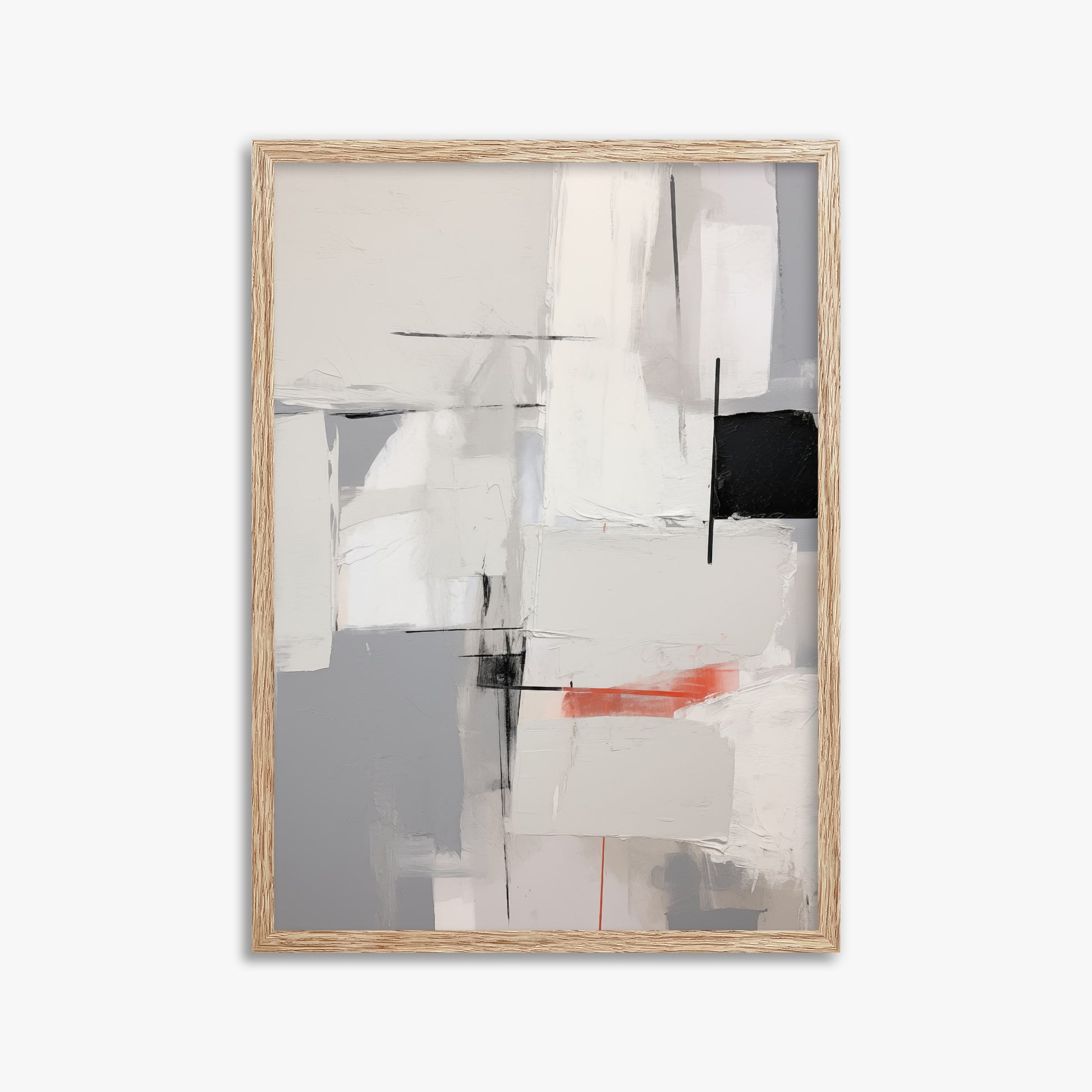 Urban Grid Blur, 50x70cm Framed Poster With Raw Oak Frame