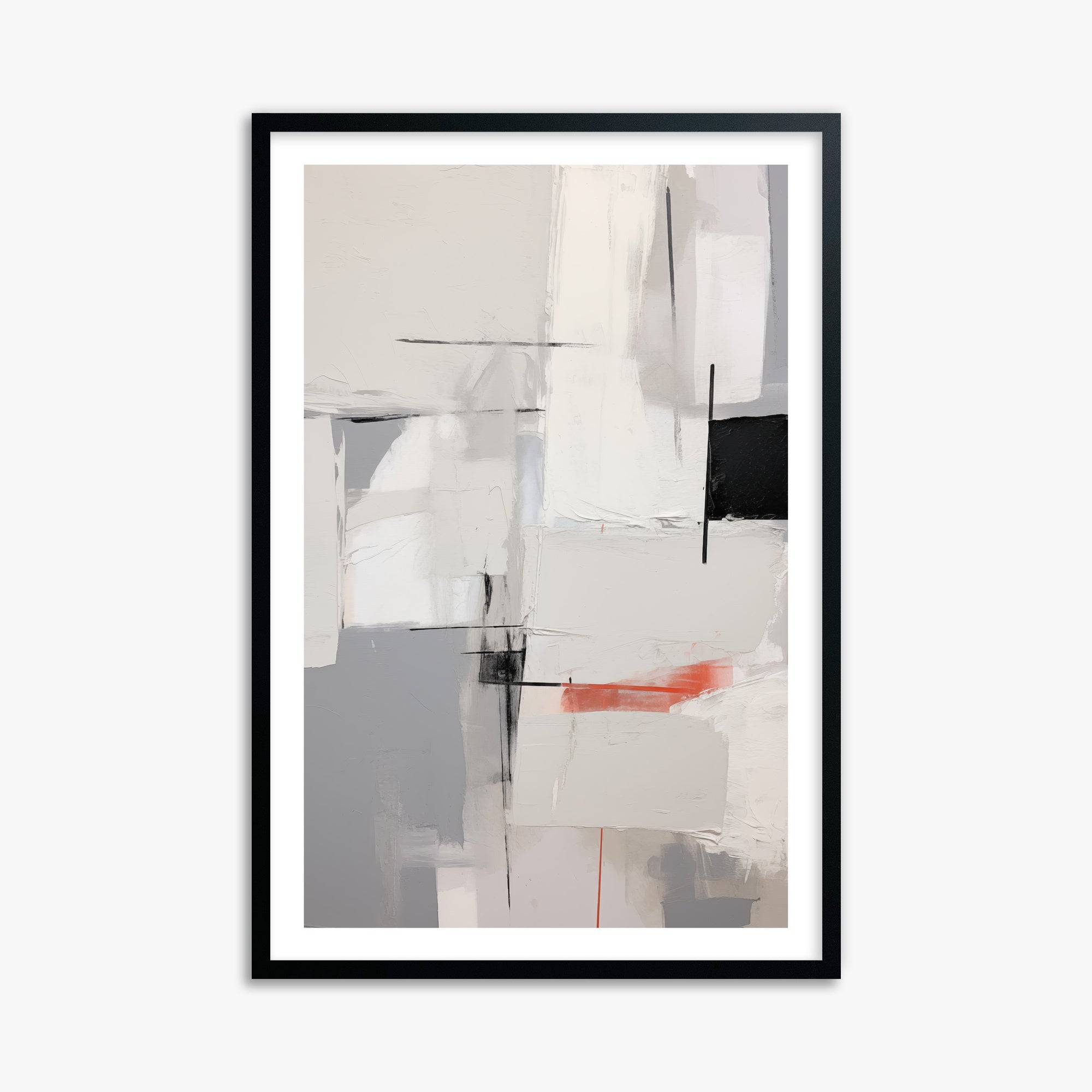 Urban Grid Blur, 61x91cm Framed Poster With Black Frame