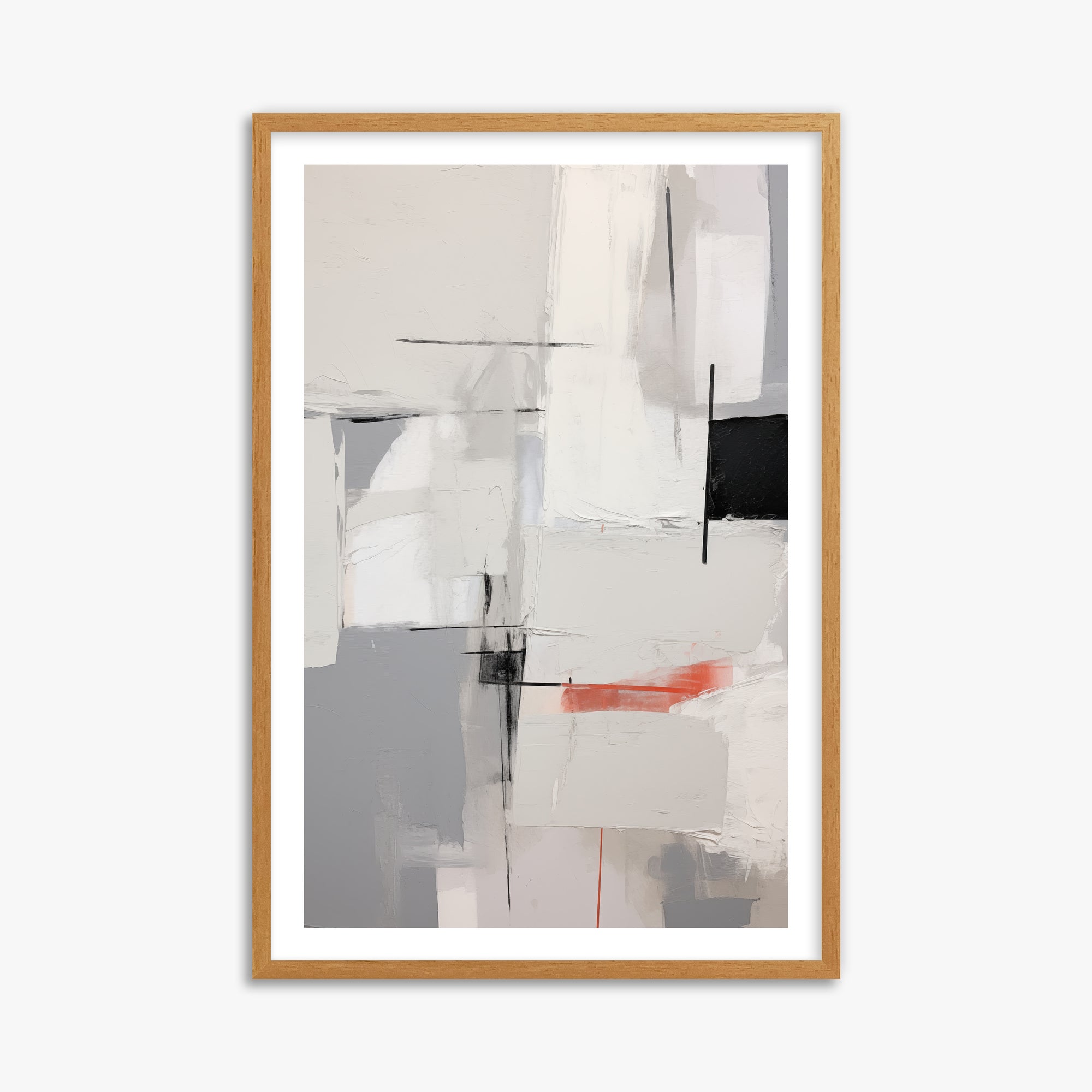 Urban Grid Blur, 61x91cm Framed Poster With Oak Frame