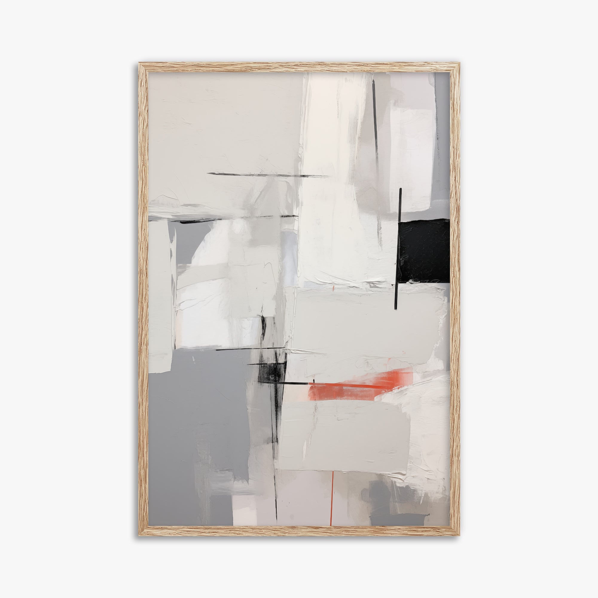 Urban Grid Blur, 61x91cm Framed Poster With Raw Oak Frame