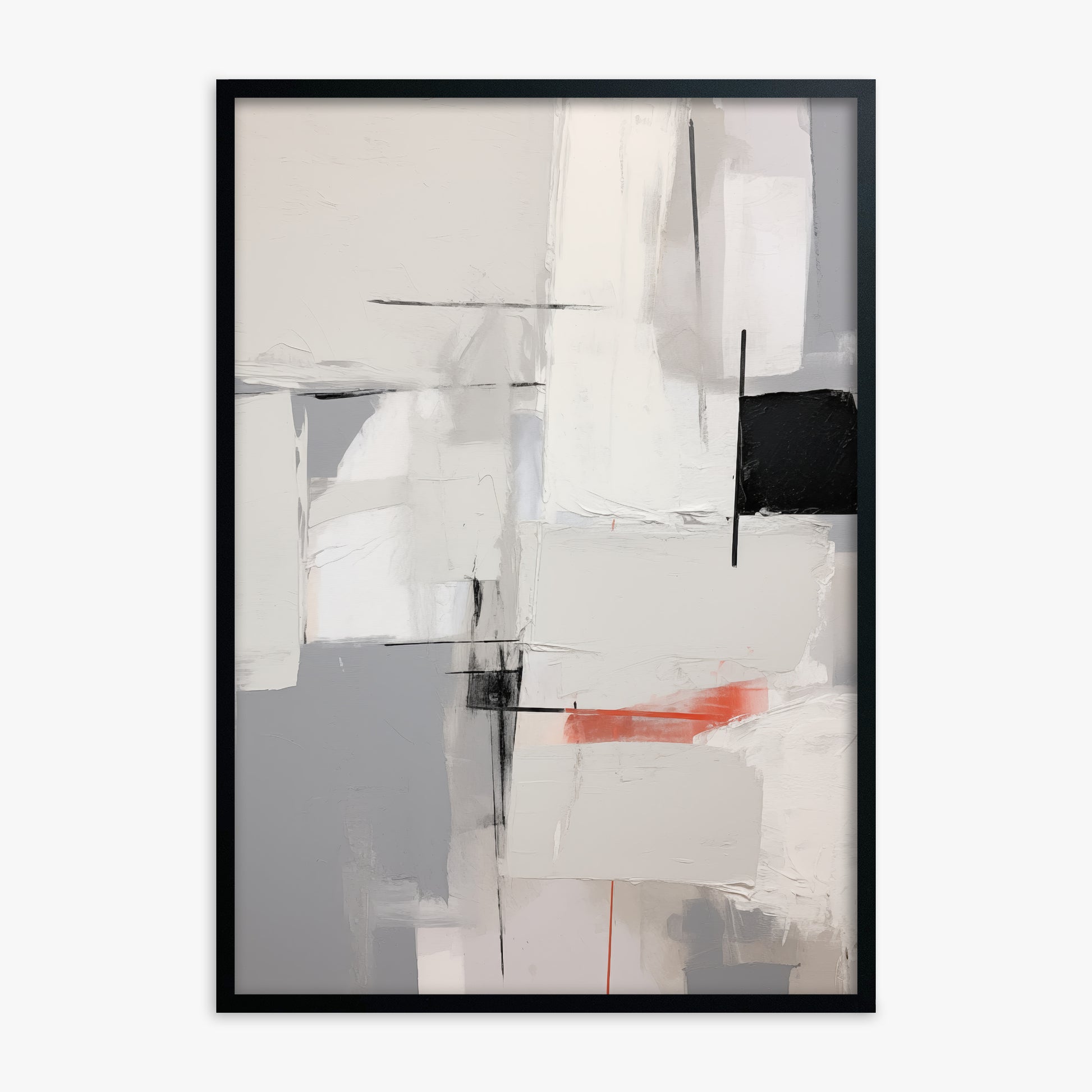 Urban Grid Blur, Black Framed Poster With Black Frame