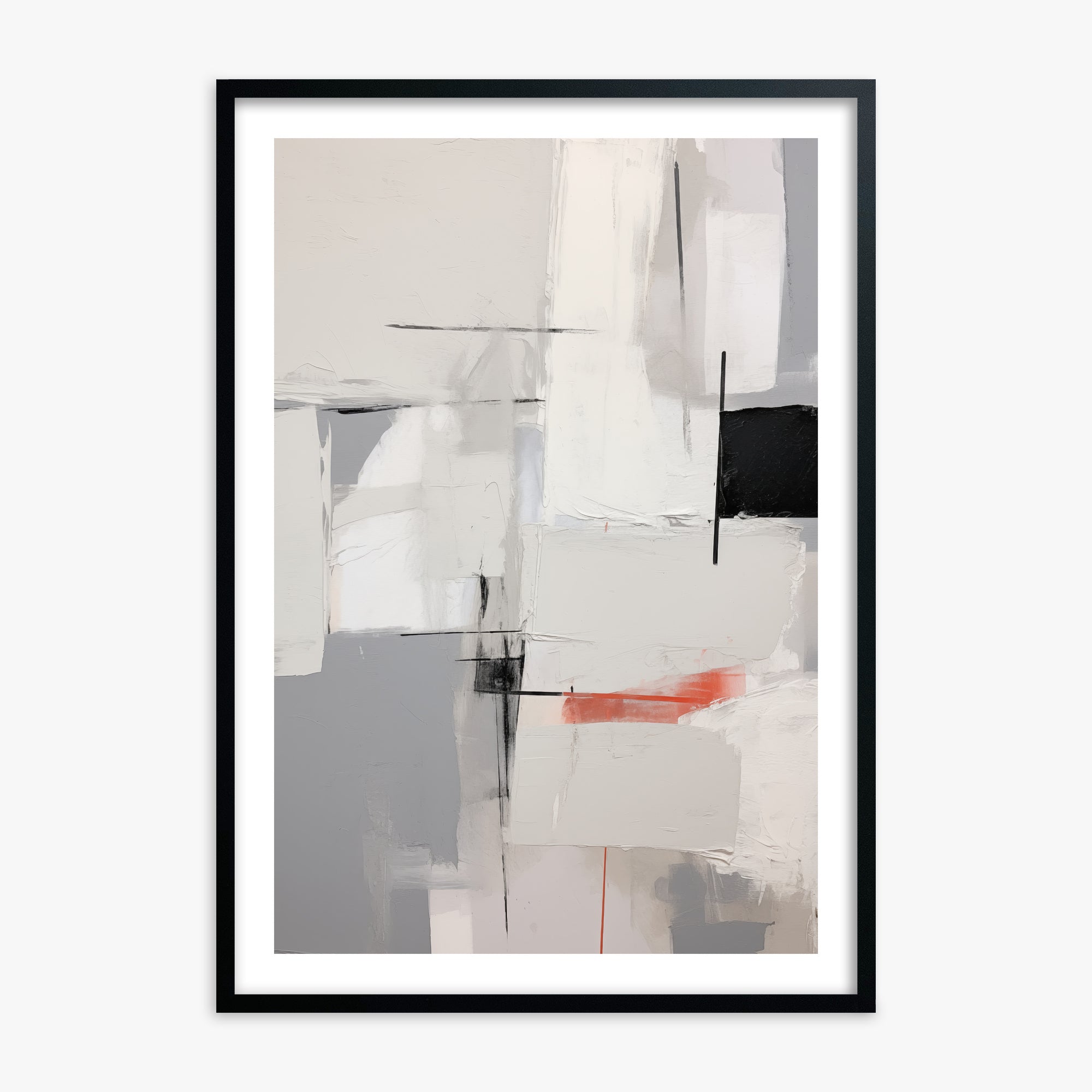 Urban Grid Blur, 70x100cm Framed Poster With Black Frame