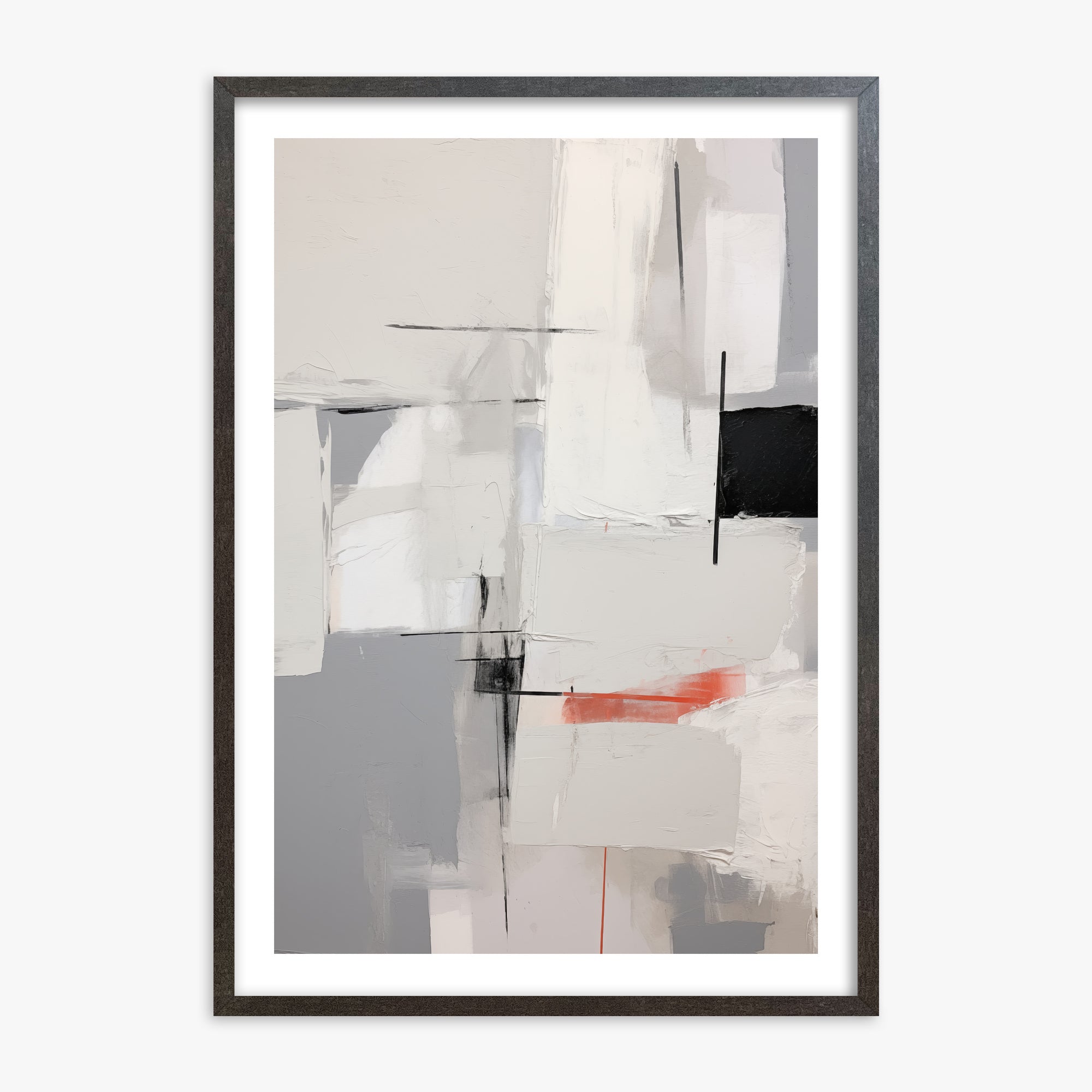 Urban Grid Blur, 70x100cm Framed Poster With Espresso Frame