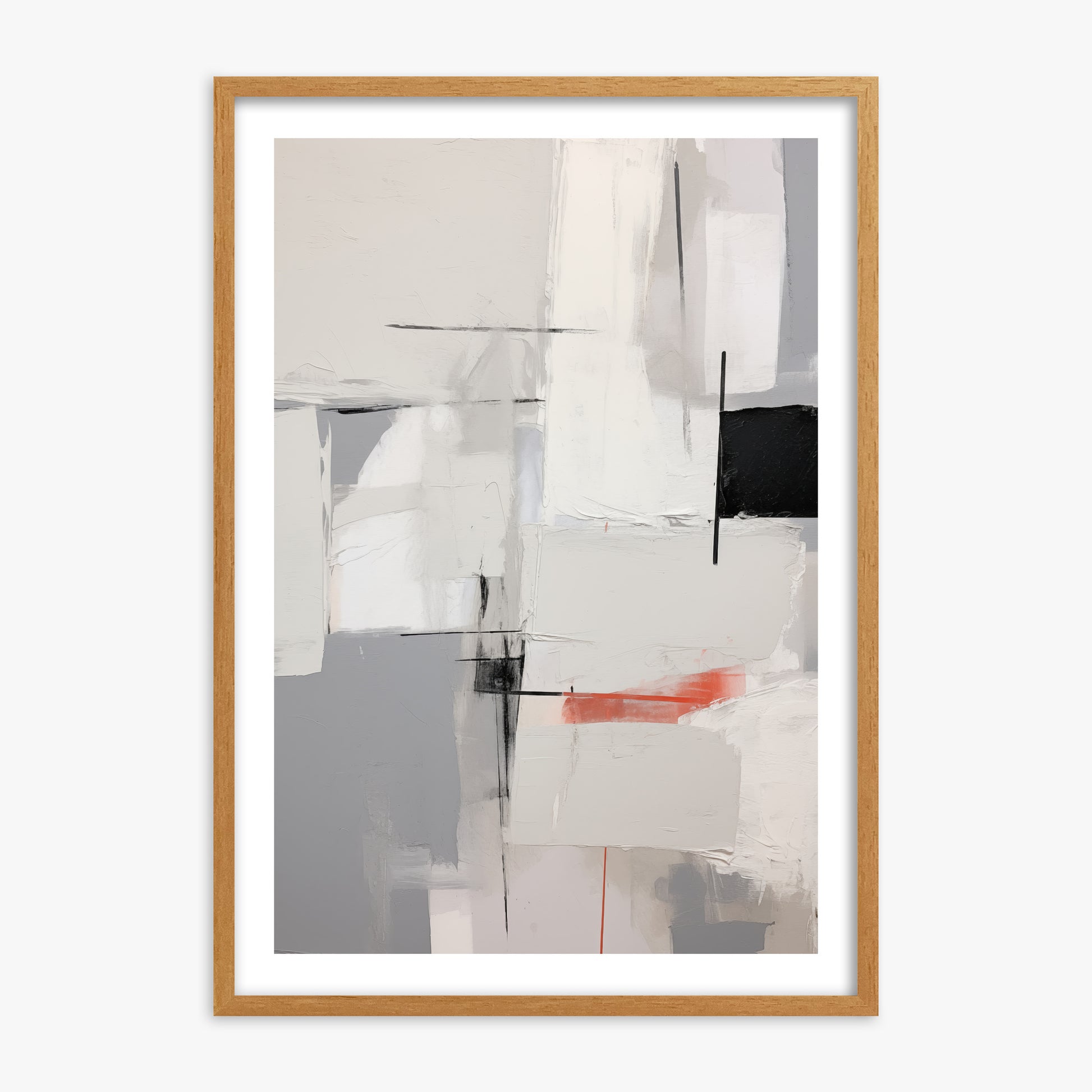 Urban Grid Blur, 70x100cm Framed Poster With Oak Frame