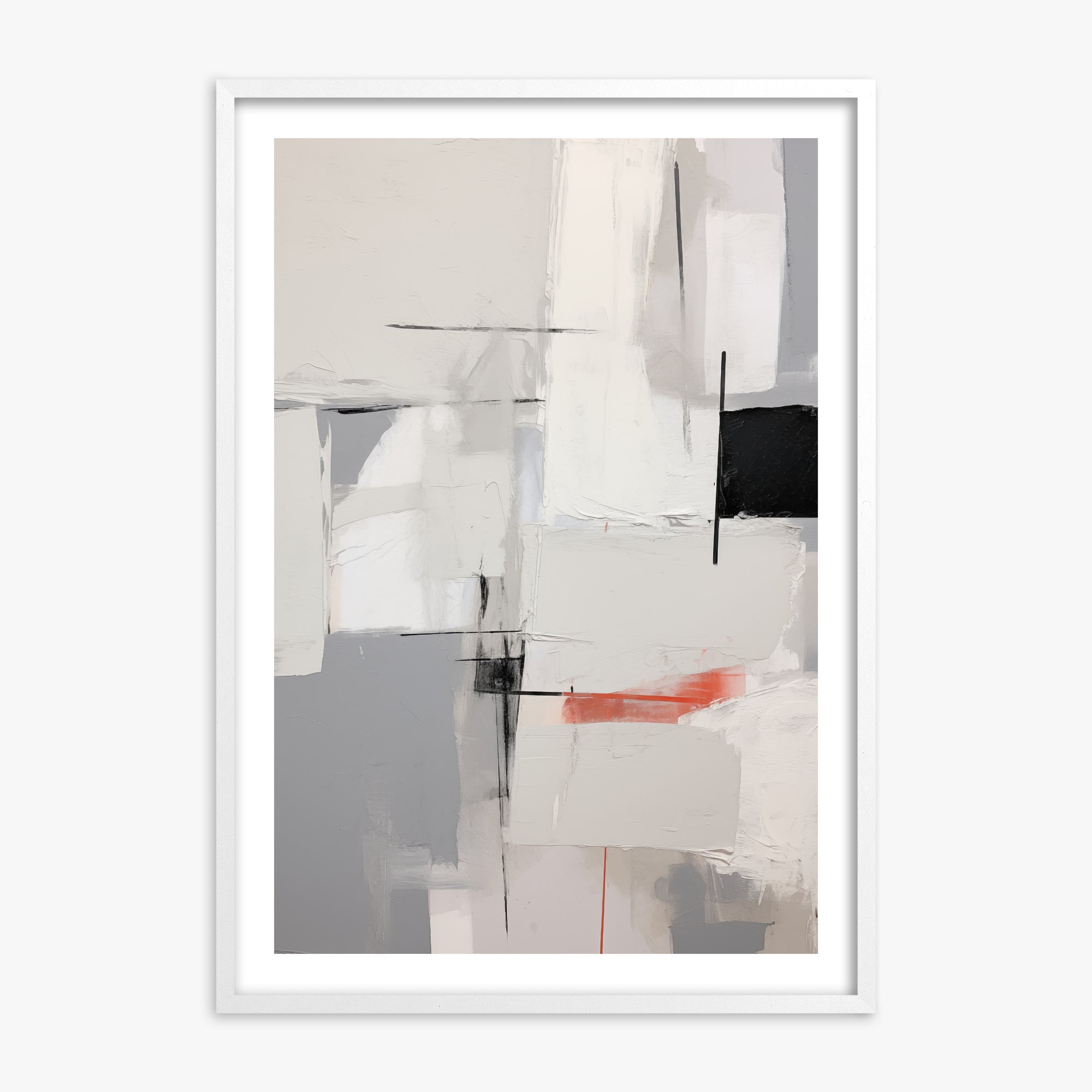 Urban Grid Blur, 70x100cm Framed Poster With White Frame