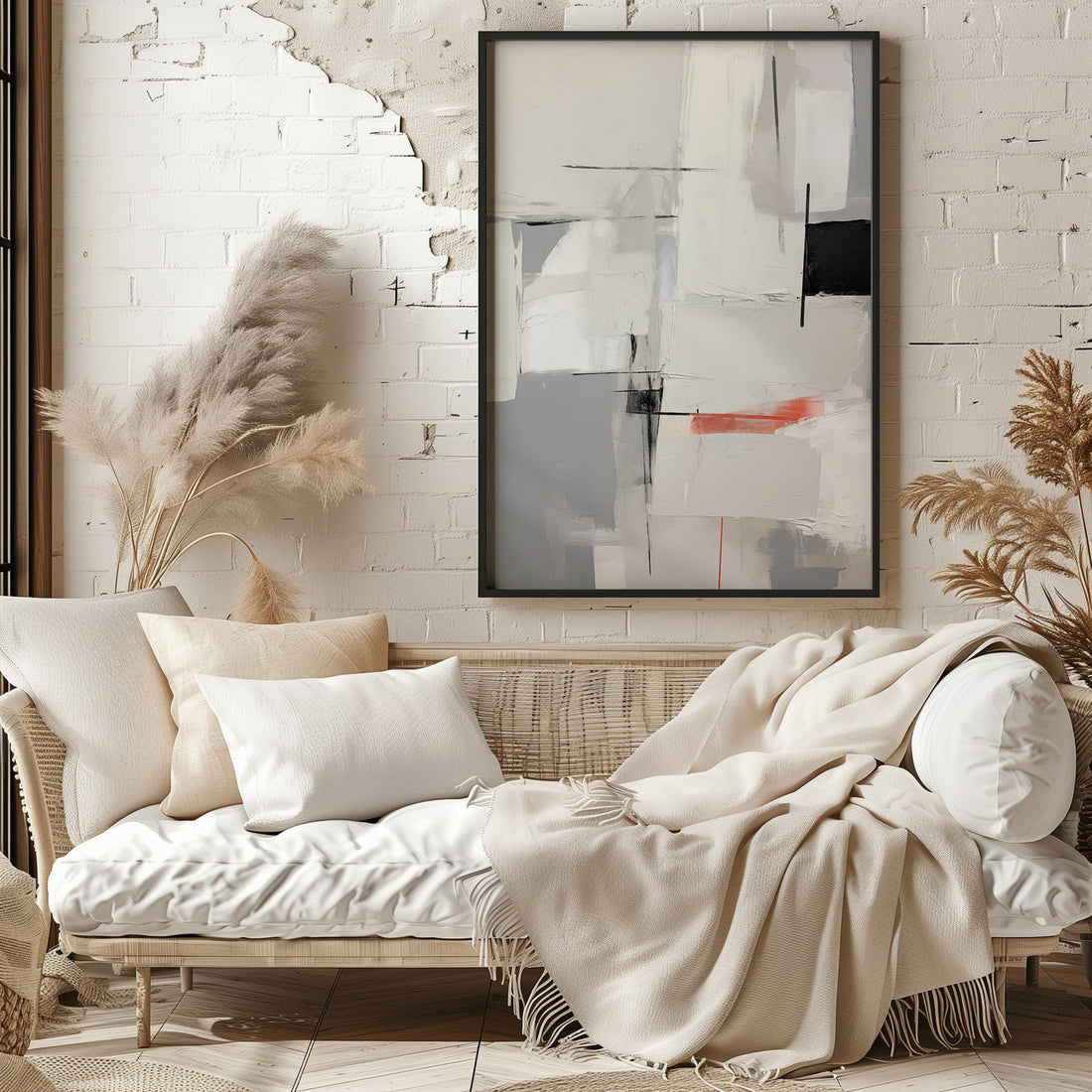 Urban Grid Blur, 50x70cm Framed Poster With Black Frame