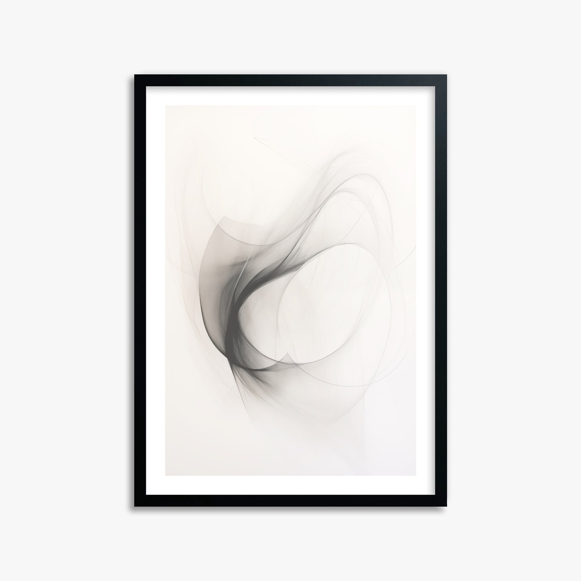 Ethereal Smoke Dance, 50x70cm Framed Poster With Black Frame