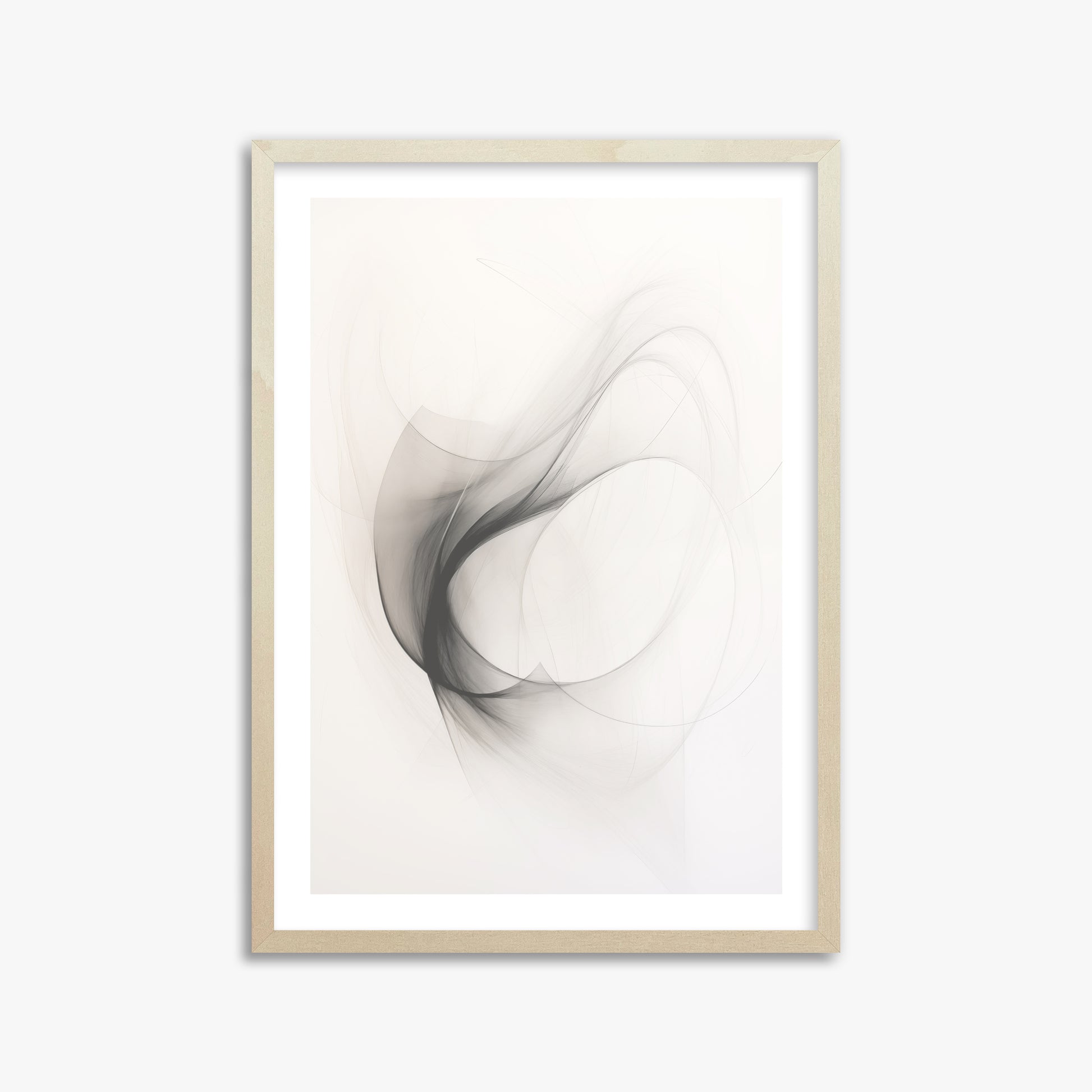 Ethereal Smoke Dance, 50x70cm Framed Poster With Lime Wood Frame