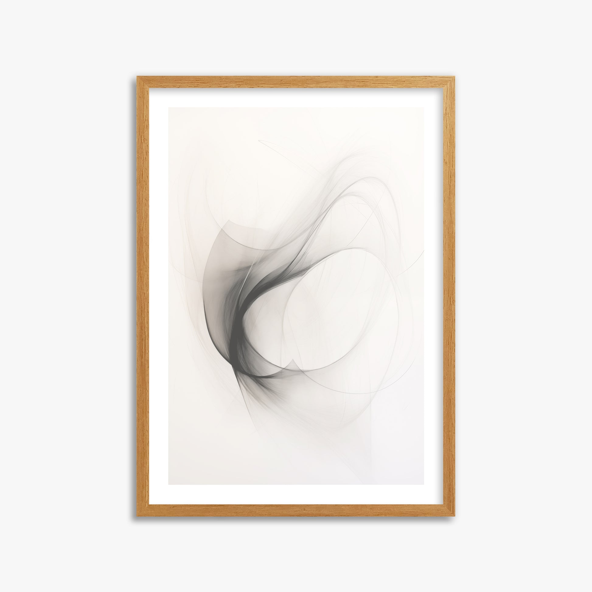 Ethereal Smoke Dance, 50x70cm Framed Poster With Oak Frame