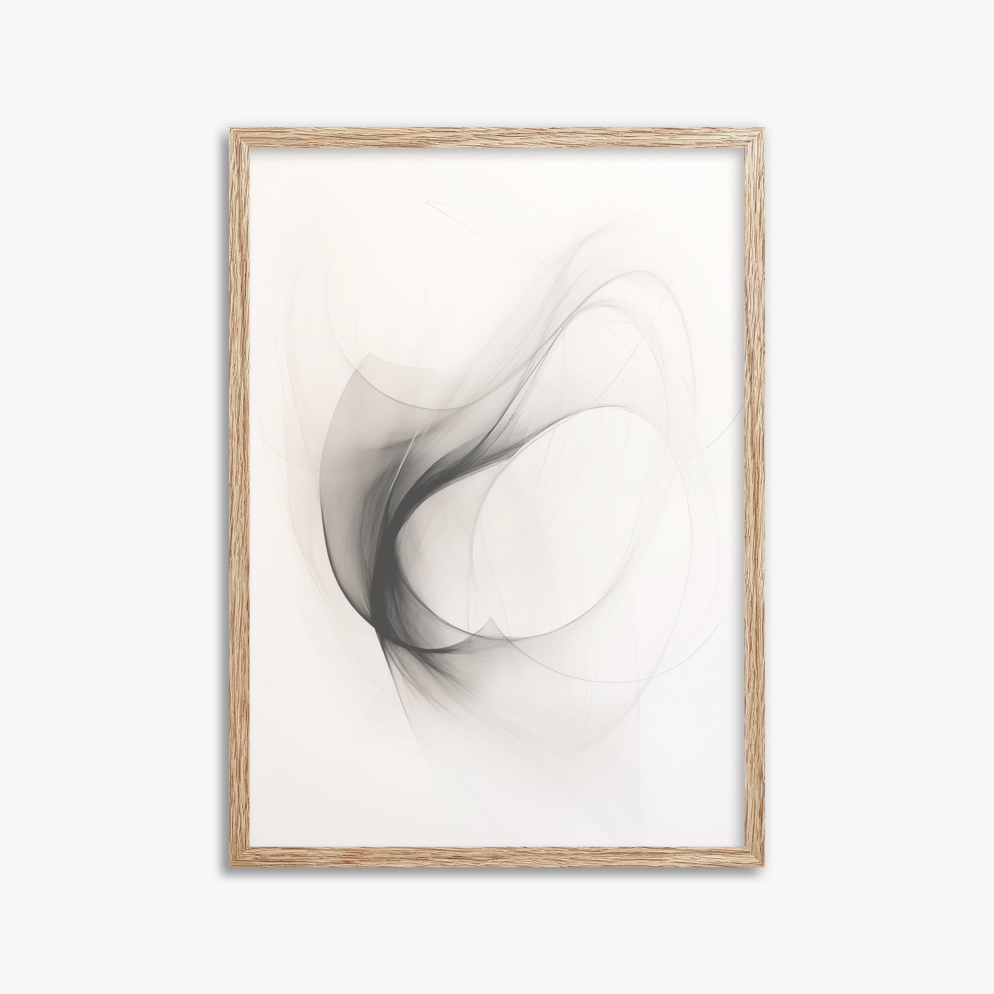 Ethereal Smoke Dance, 50x70cm Framed Poster With Raw Oak Frame