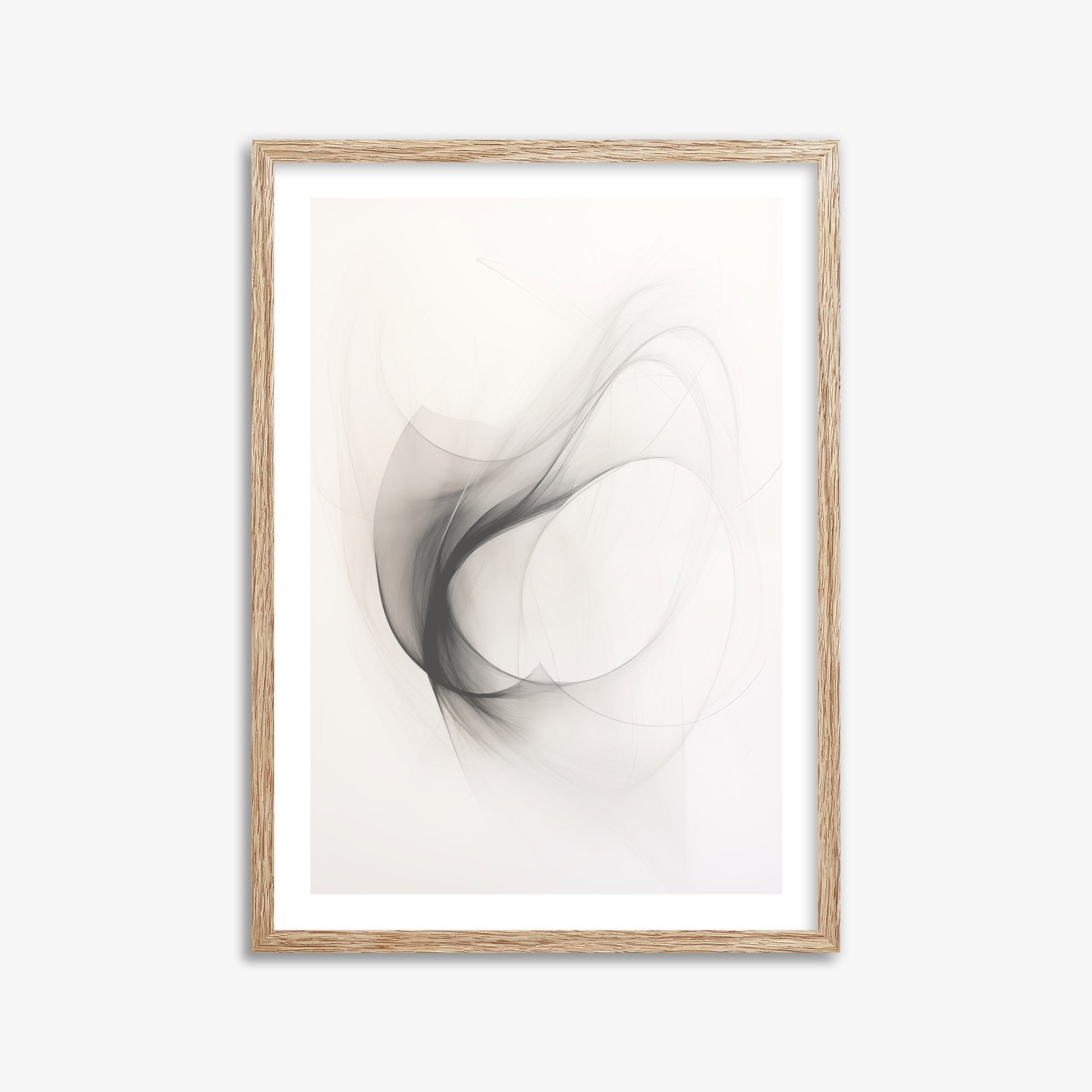 Ethereal Smoke Dance, 50x70cm Framed Poster With Raw Oak Frame