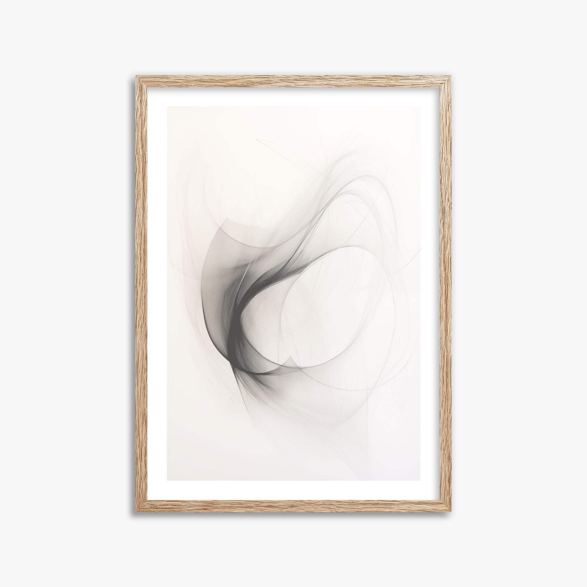 Ethereal Smoke Dance, 50x70cm Framed Poster With Raw Oak Frame