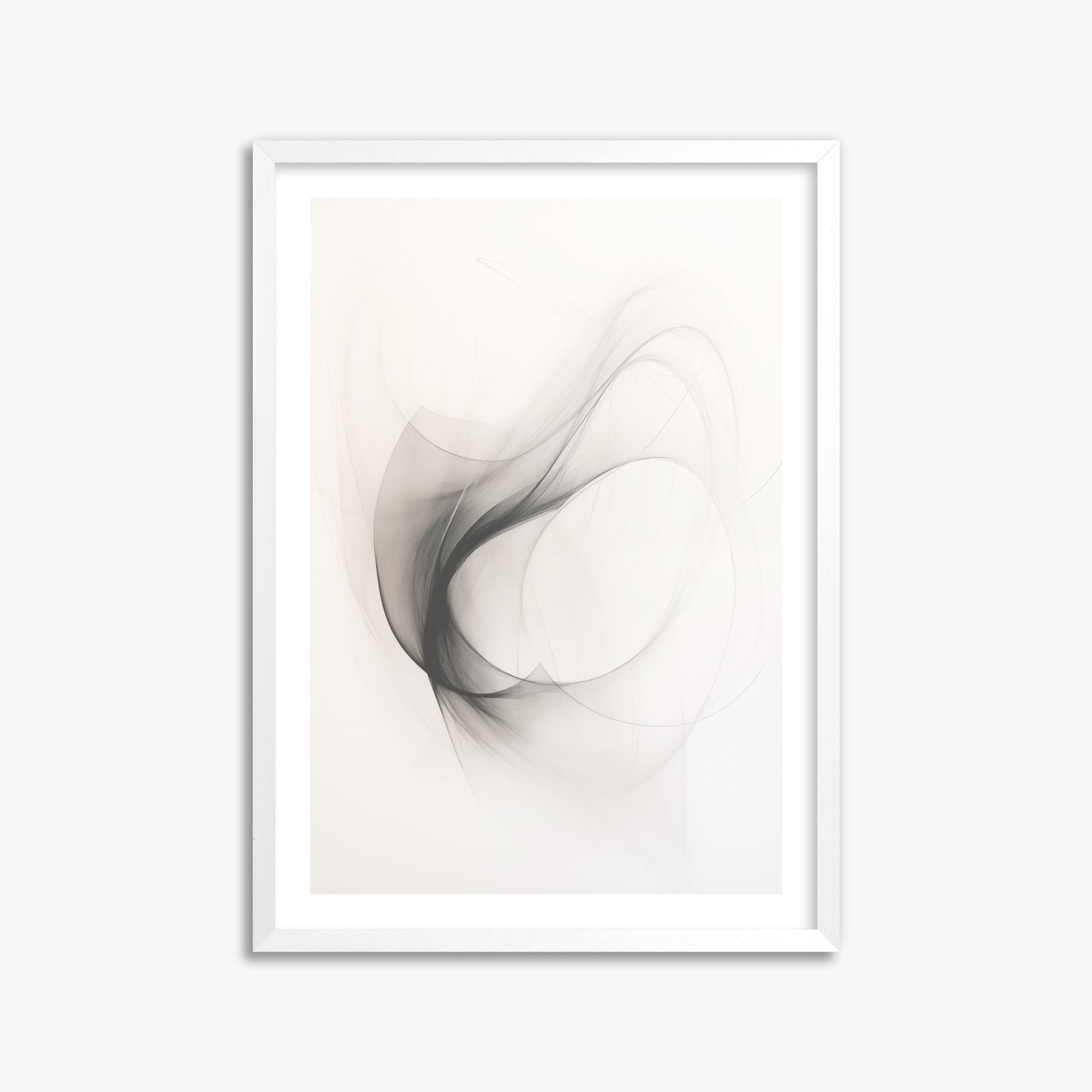 Ethereal Smoke Dance, 50x70cm Framed Poster With White Frame