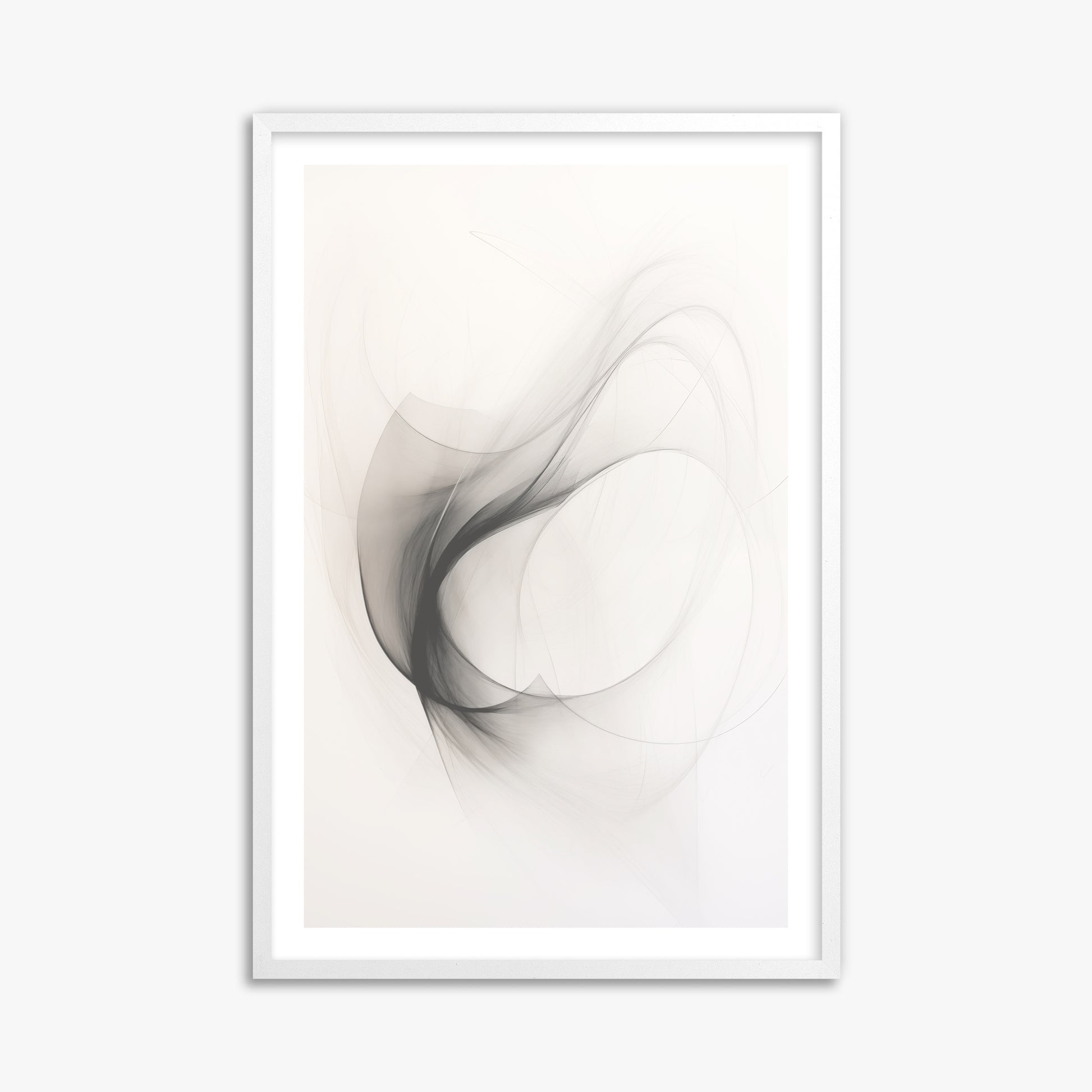 Ethereal Smoke Dance, 61x91cm Framed Poster With White Frame