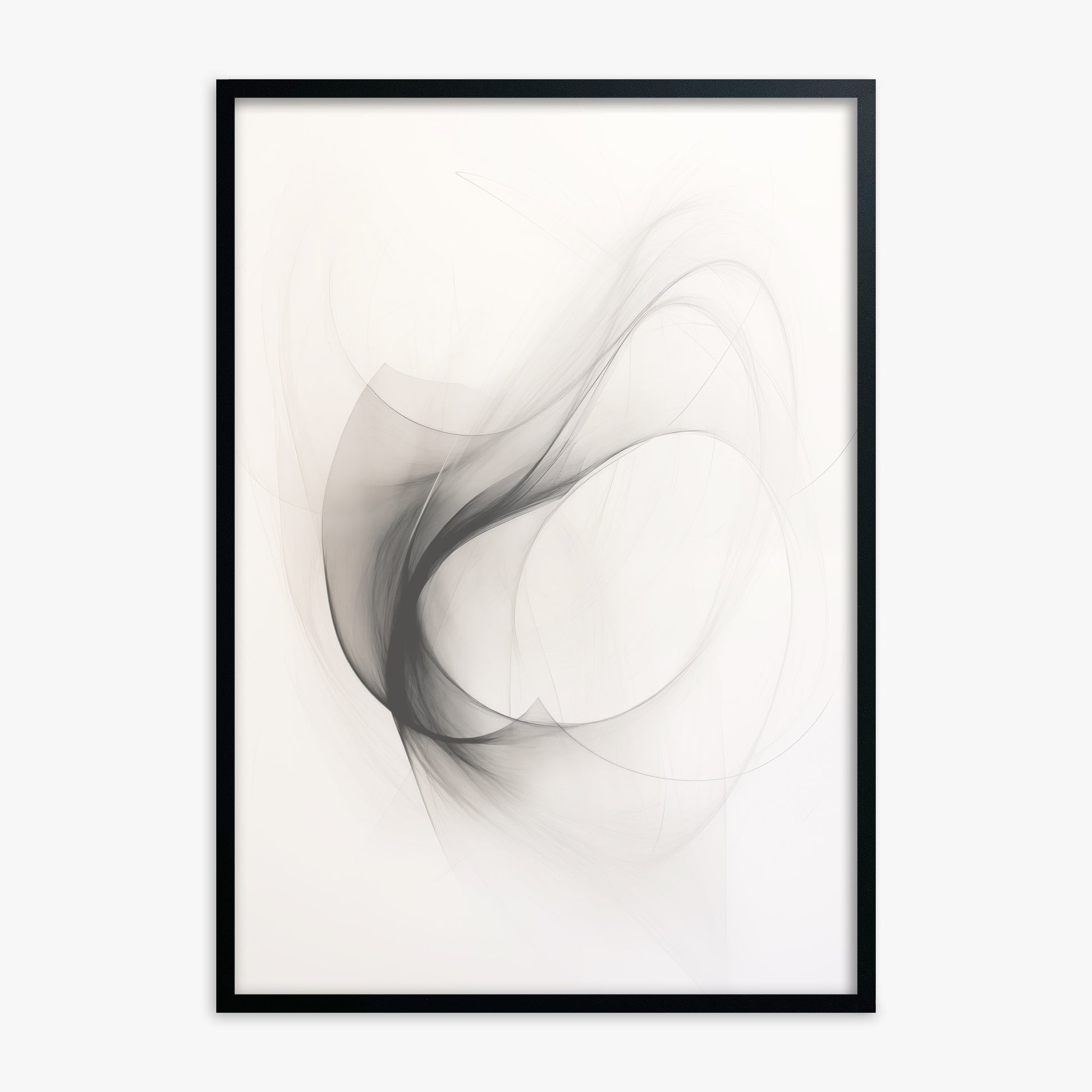 Ethereal Smoke Dance, Black Framed Poster With Black Frame