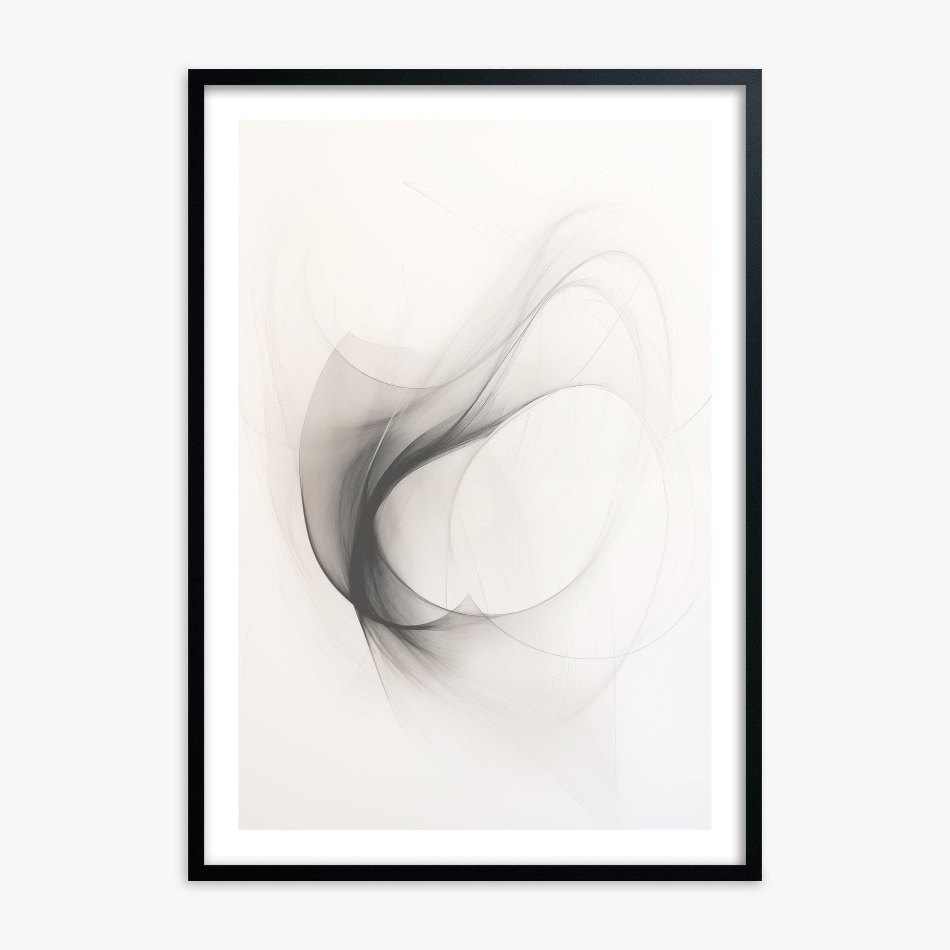 Ethereal Smoke Dance, 70x100cm Framed Poster With Black Frame