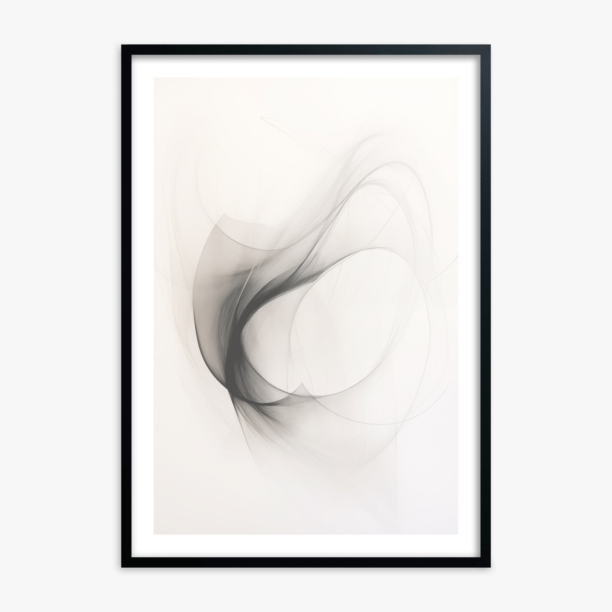 Ethereal Smoke Dance, 70x100cm Framed Poster With Black Frame
