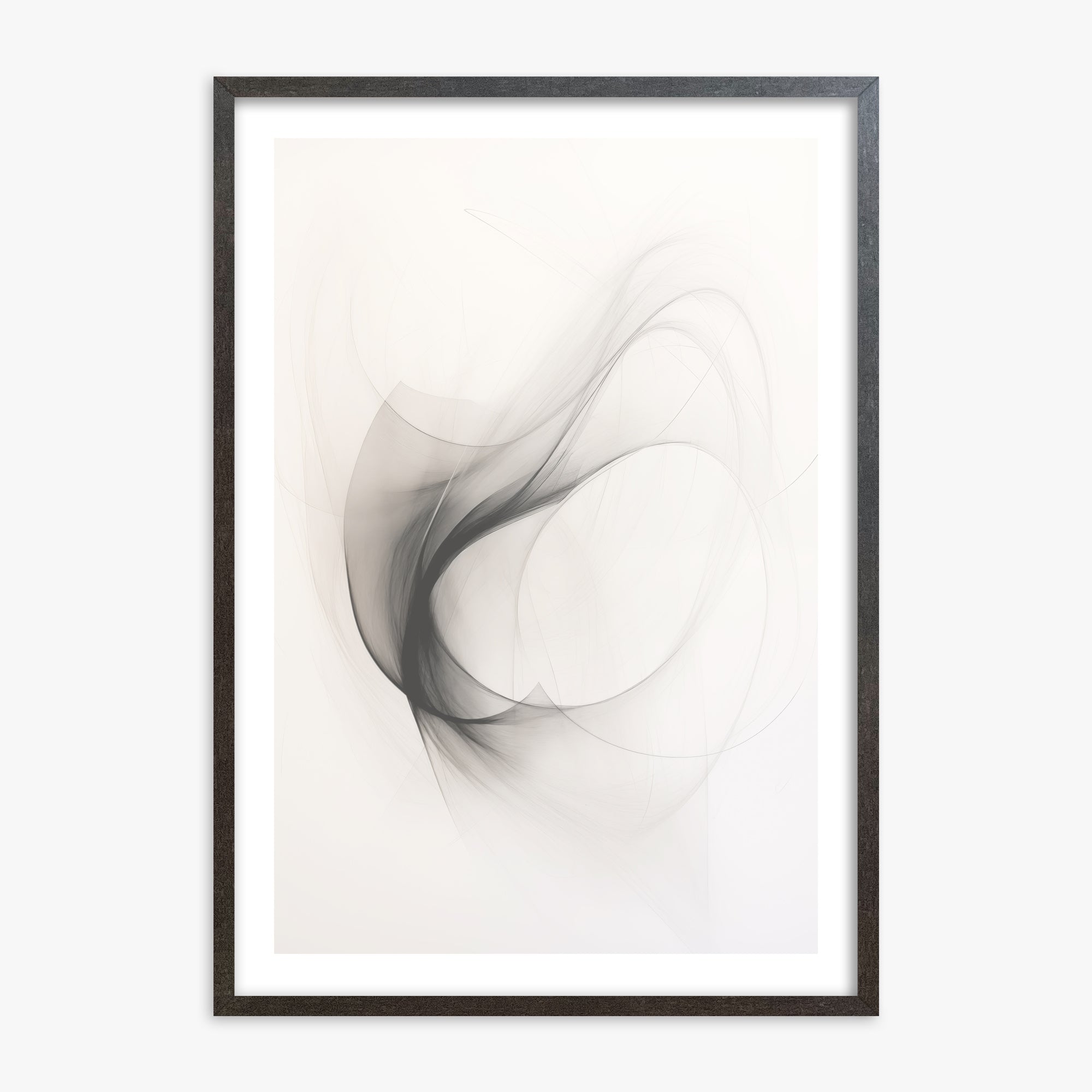 Ethereal Smoke Dance, 70x100cm Framed Poster With Espresso Frame