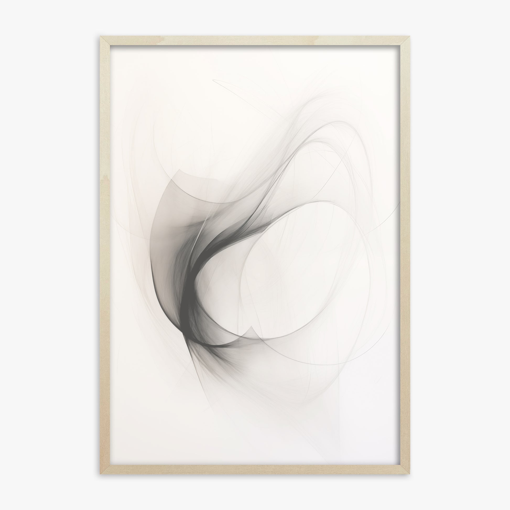 Ethereal Smoke Dance, 70x100cm Framed Poster With Lime Wood Frame