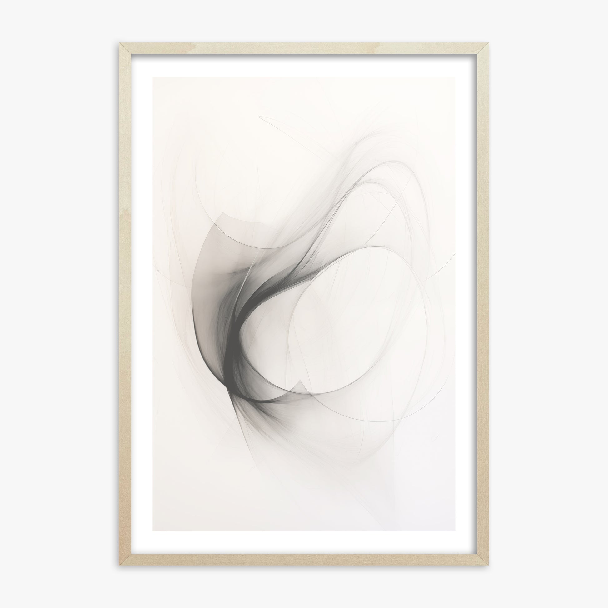 Ethereal Smoke Dance, 70x100cm Framed Poster With Lime Wood Frame