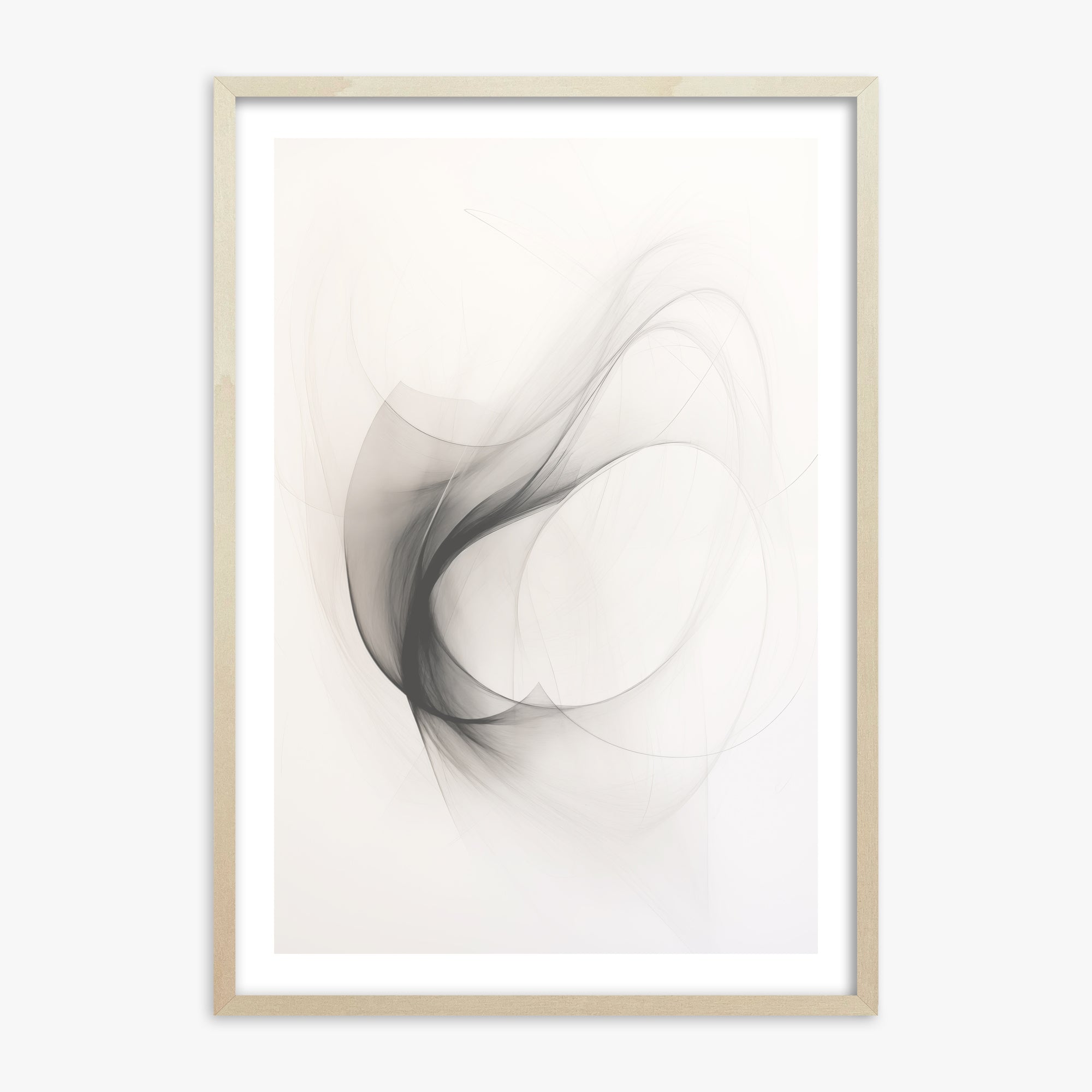Ethereal Smoke Dance, 70x100cm Framed Poster With Lime Wood Frame