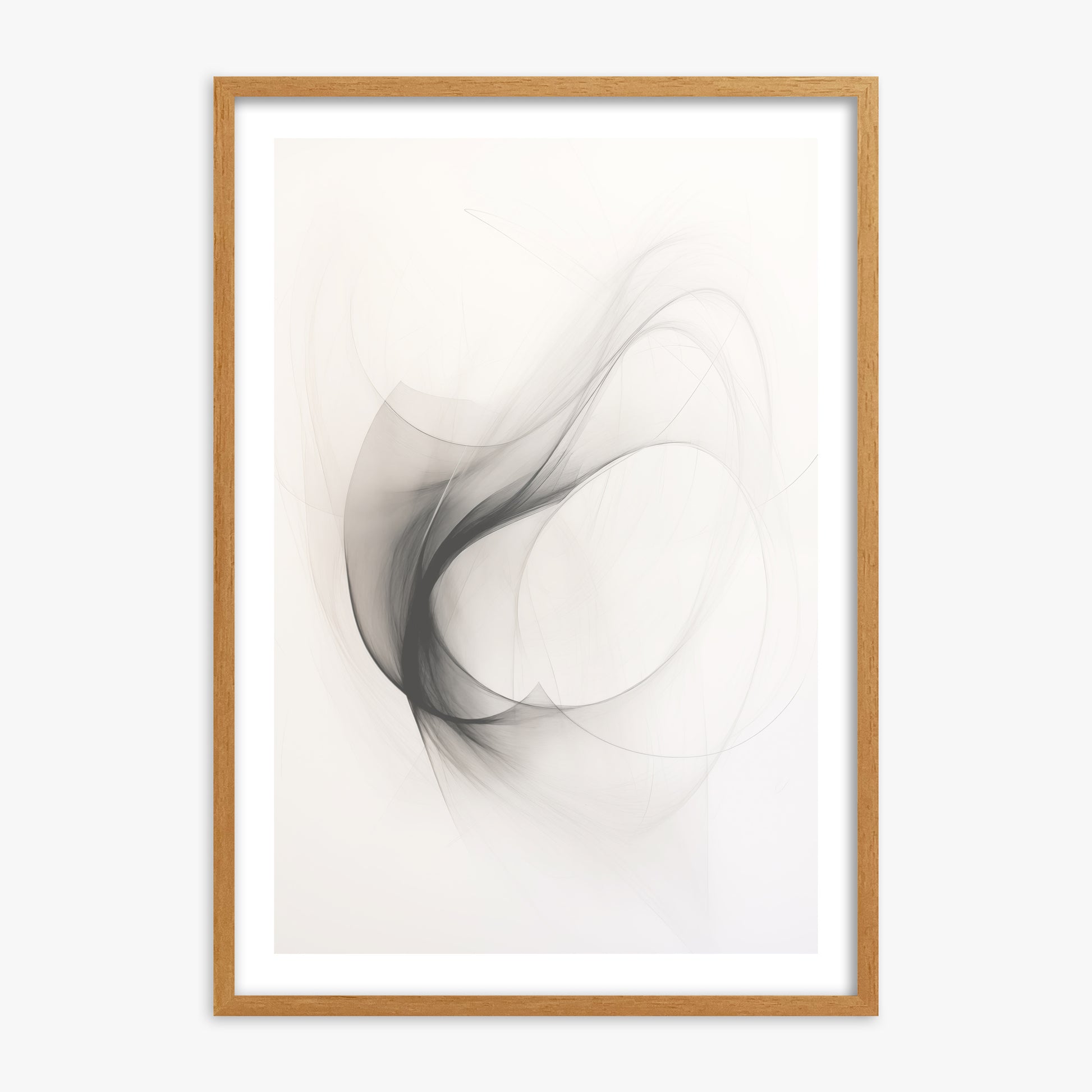 Ethereal Smoke Dance, 70x100cm Framed Poster With Oak Frame