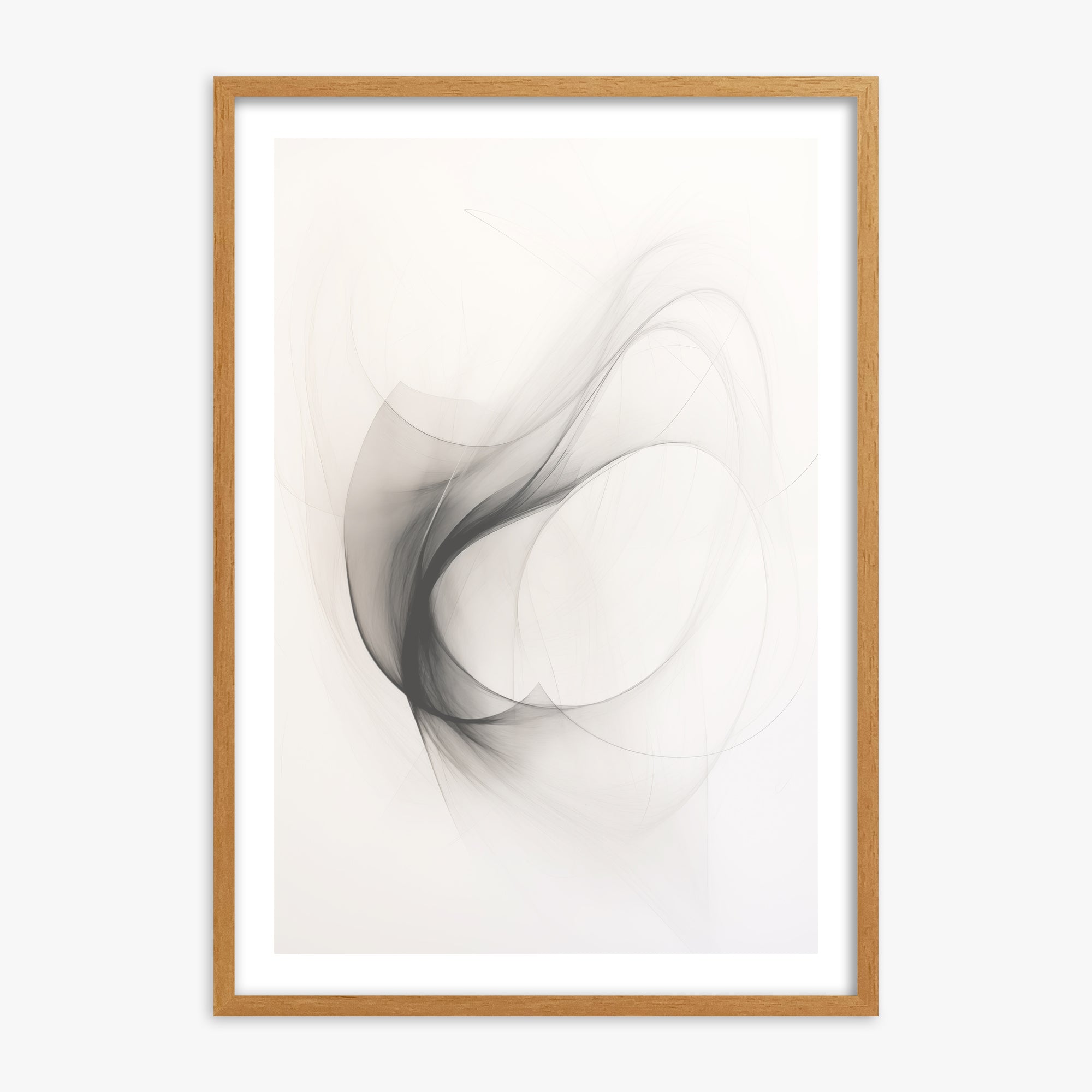 Ethereal Smoke Dance, 70x100cm Framed Poster With Oak Frame