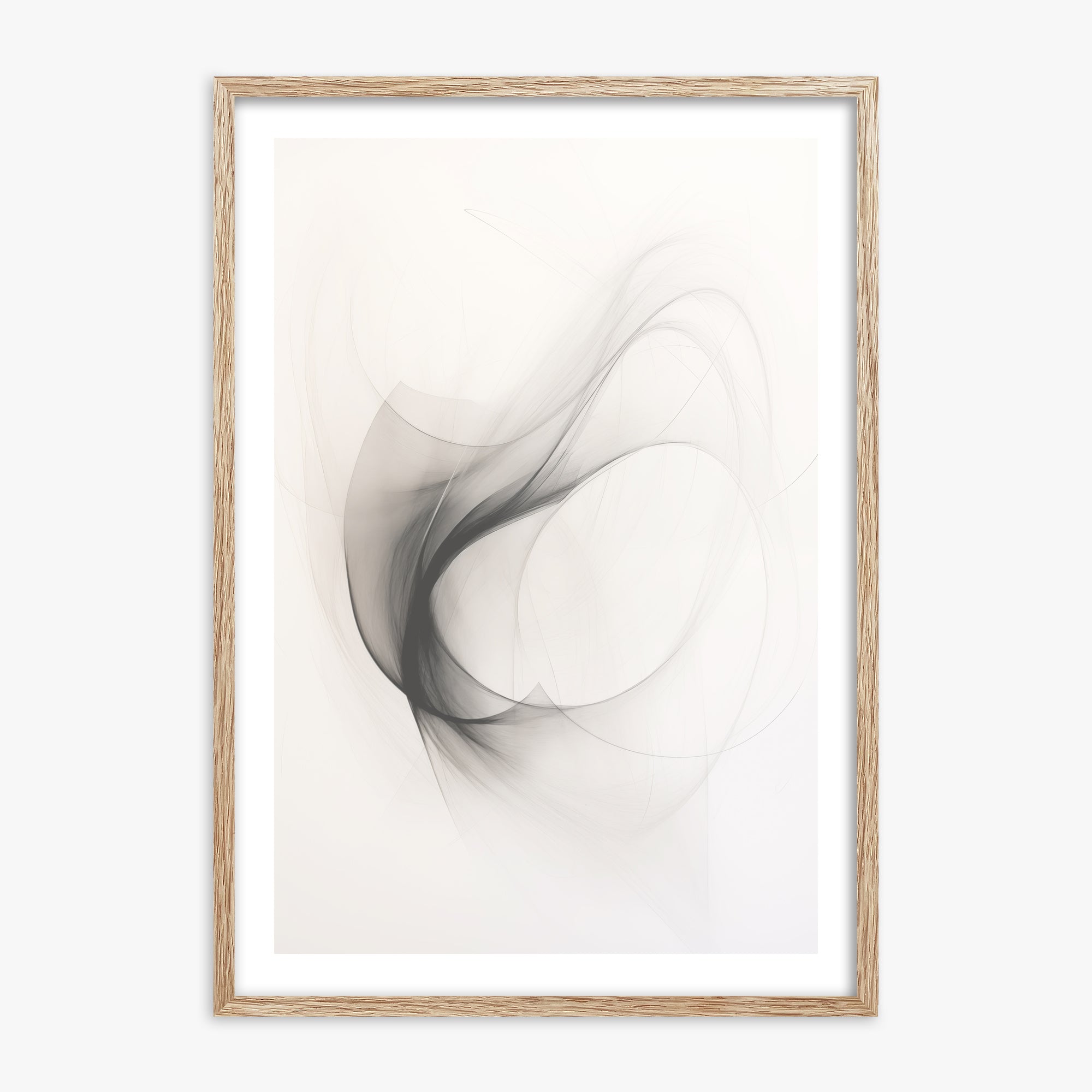 Ethereal Smoke Dance, 70x100cm Framed Poster With Raw Oak Frame
