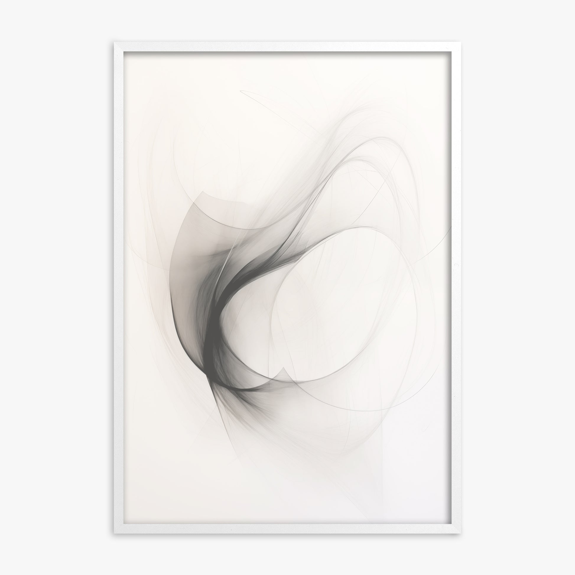 Ethereal Smoke Dance, White Framed Poster With White Frame