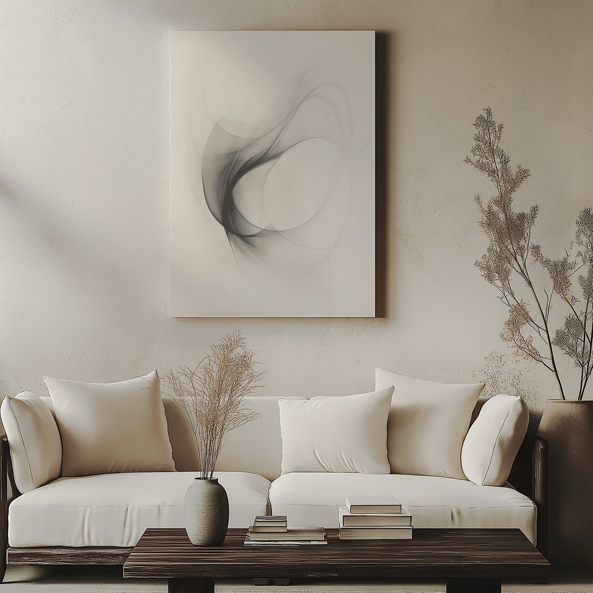 Design Concept No. 57 for Ethereal Smoke Dance Modern Satin Canvas Poster Art