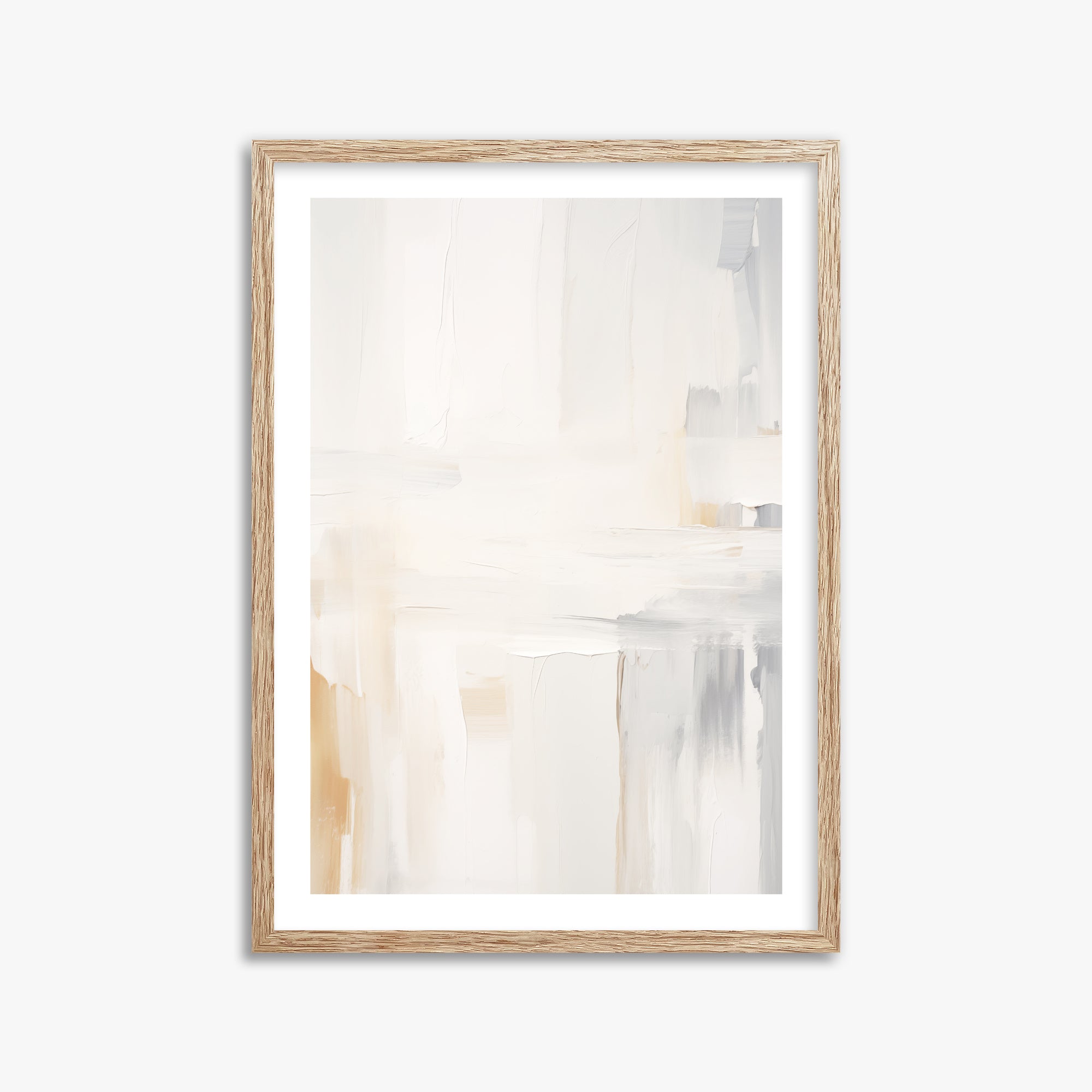 Whispered Clarity, 50x70cm Framed Art Reproduction With Raw Oak Frame