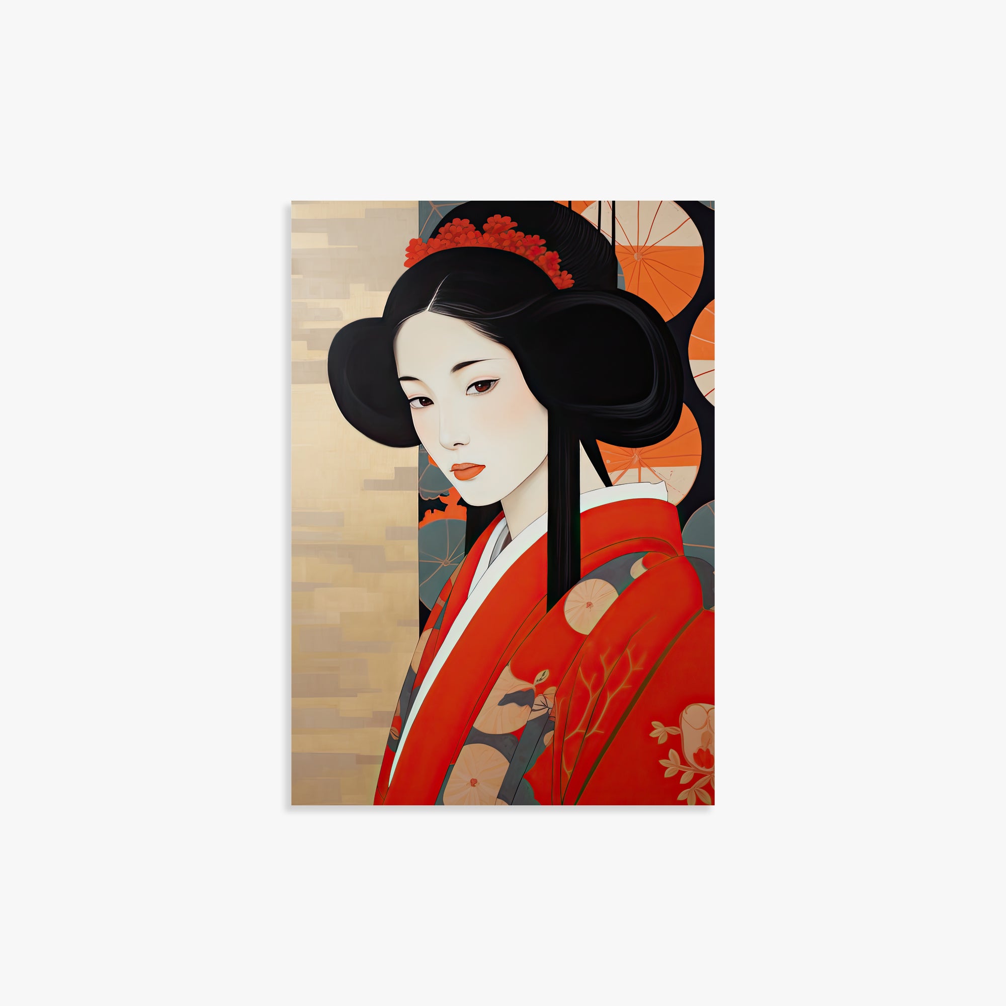 Crimson Blossom Elegance, 21x30cm Poster Unframed