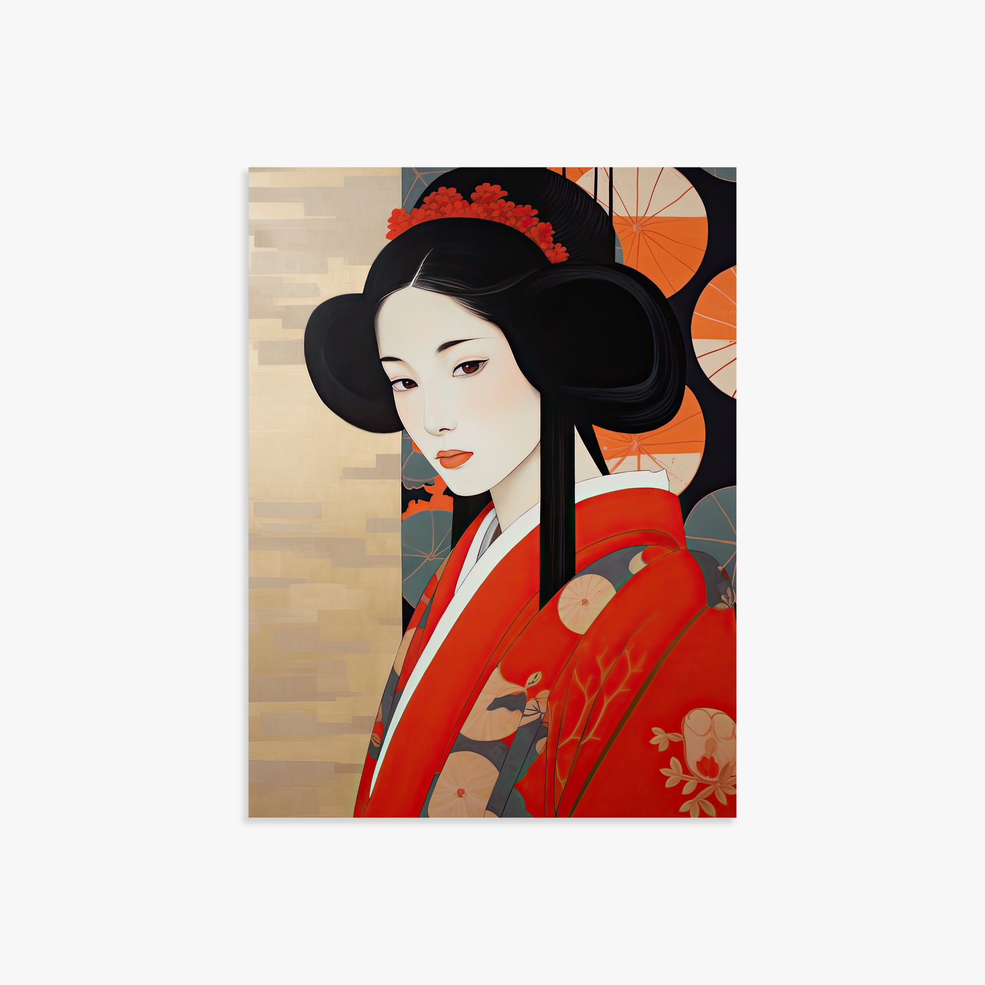 Crimson Blossom Elegance, 30x40cm Poster Unframed