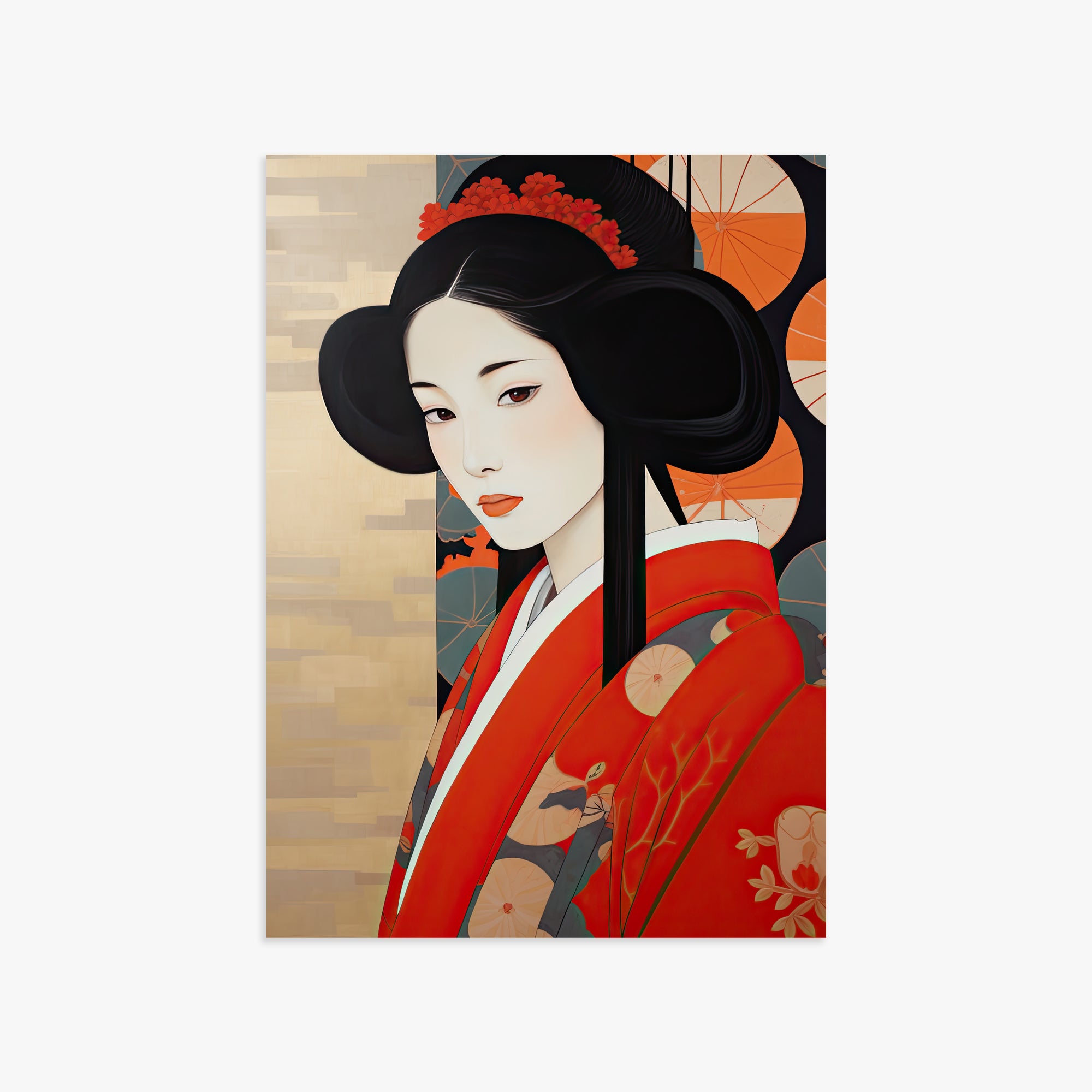 Crimson Blossom Elegance, 50x70cm Poster Unframed