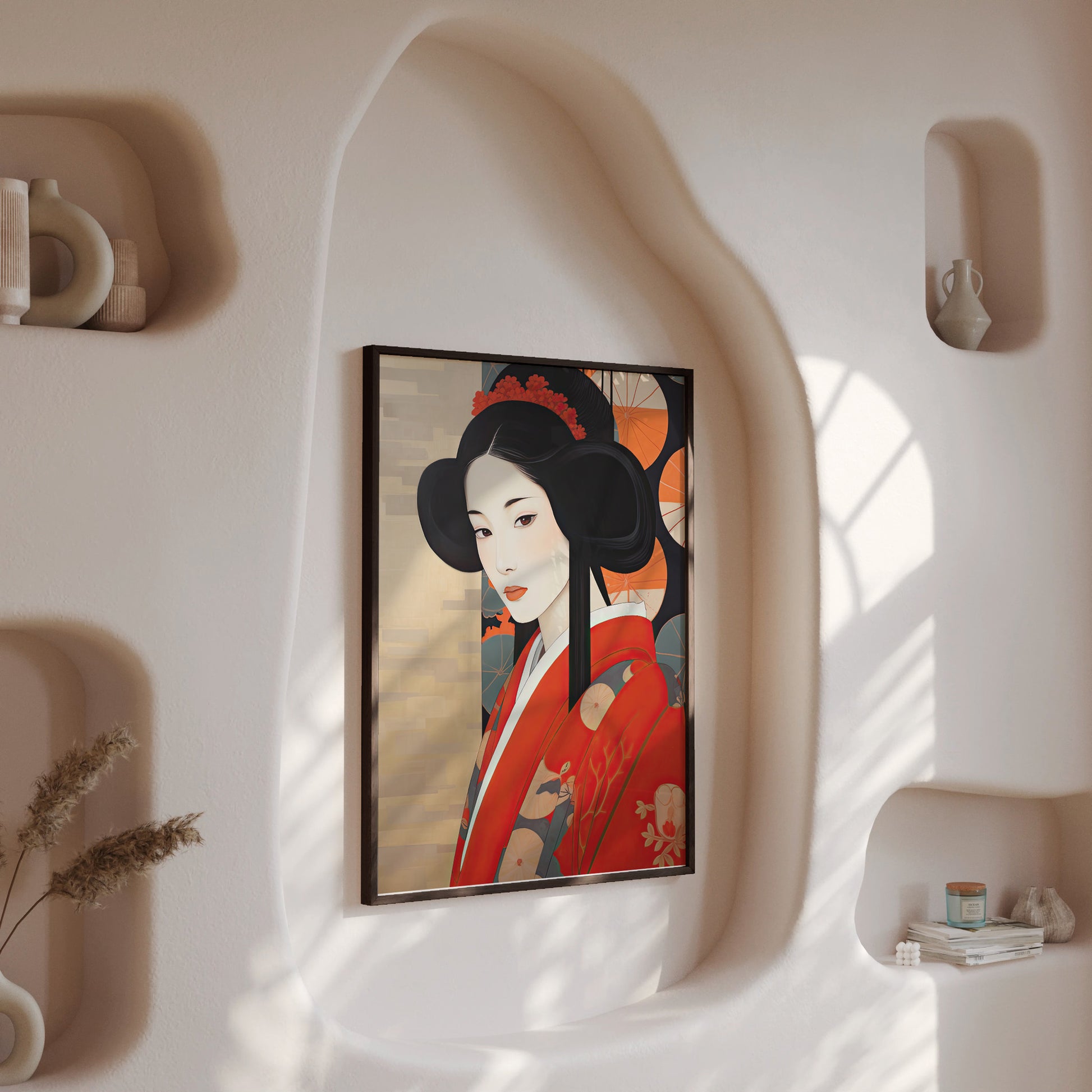 Design Concept No. 13 for Crimson Blossom Elegance Modern Poster Art