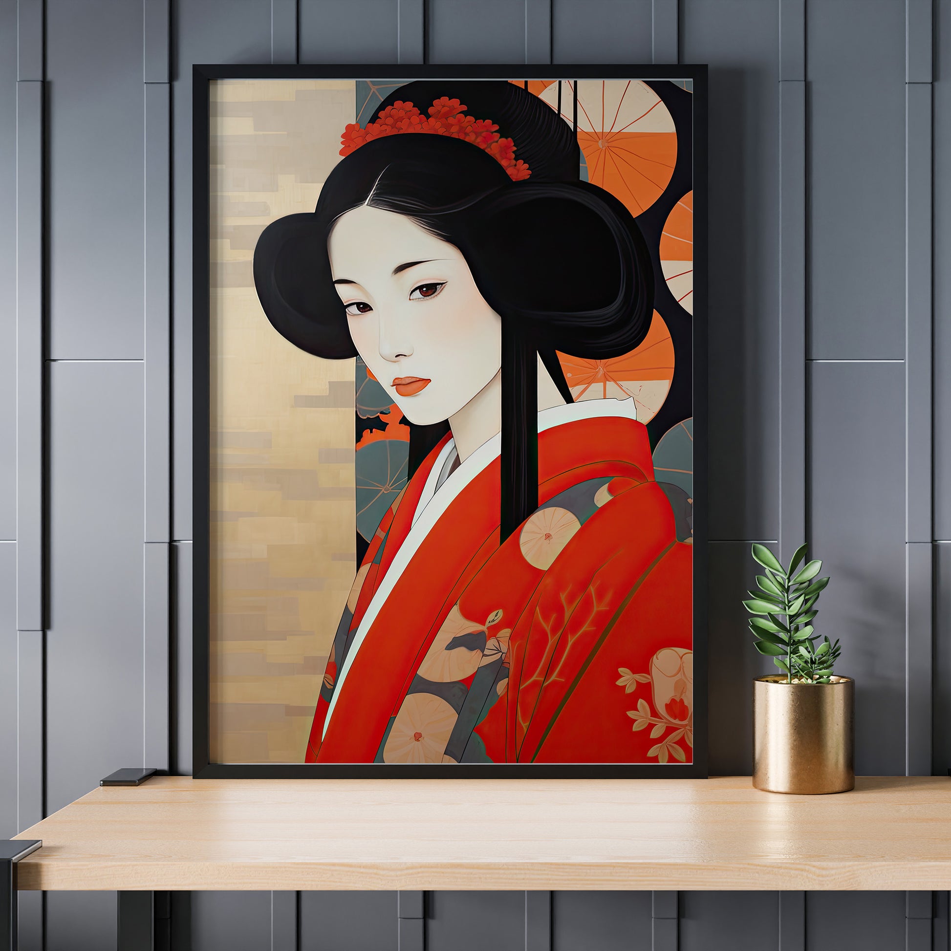 Design Concept No. 24 for Crimson Blossom Elegance Modern Poster Art