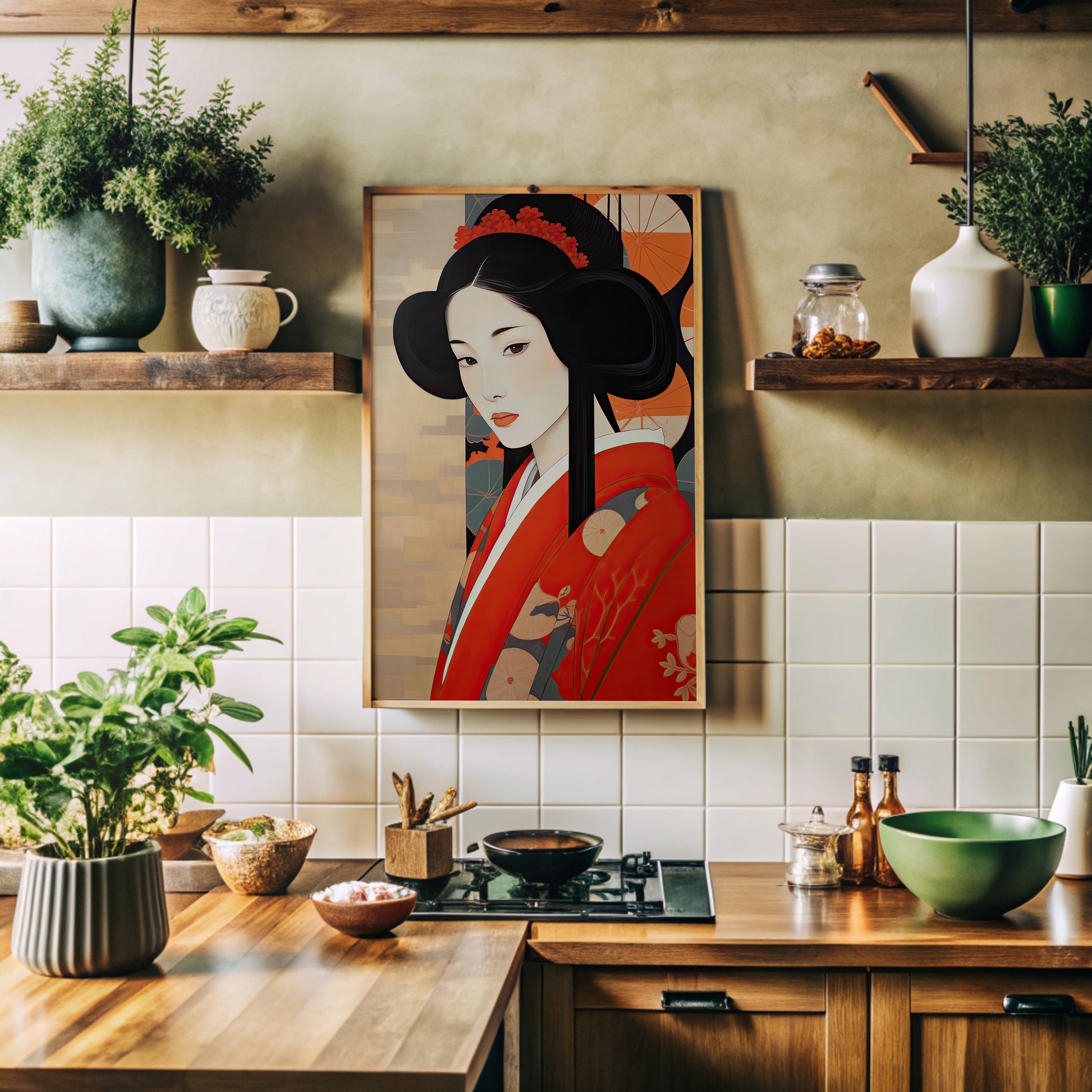 Design Concept No. 41 for Crimson Blossom Elegance Modern Poster Art