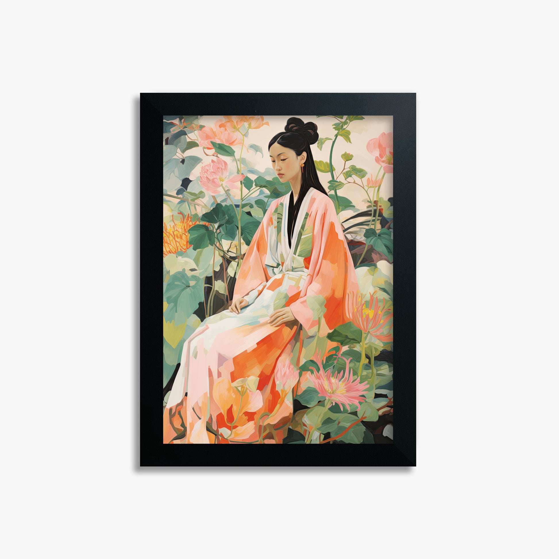 Blossom Reverie, 21x30cm Framed Poster With Black Frame
