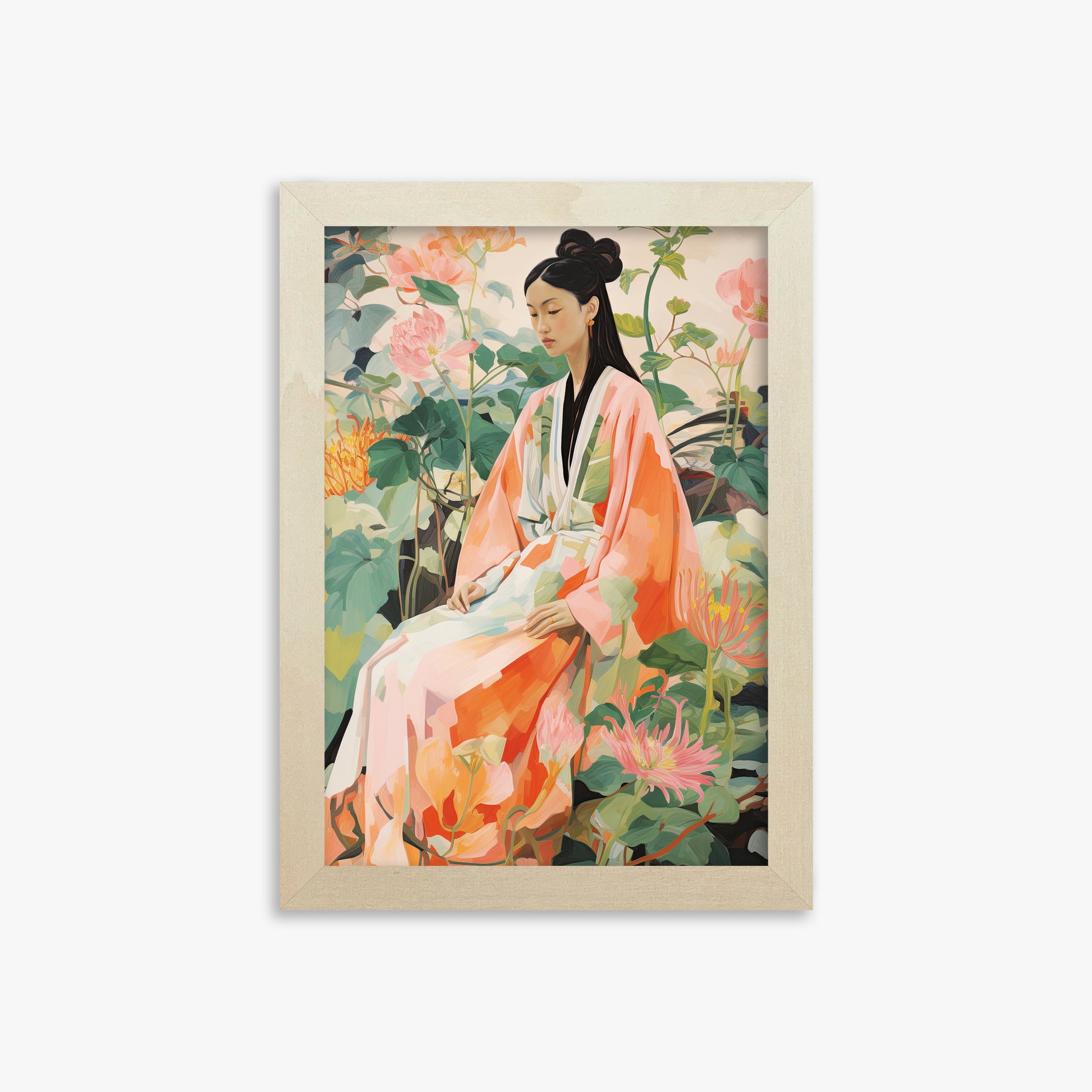 Blossom Reverie, 21x30cm Framed Poster With Lime Wood Frame