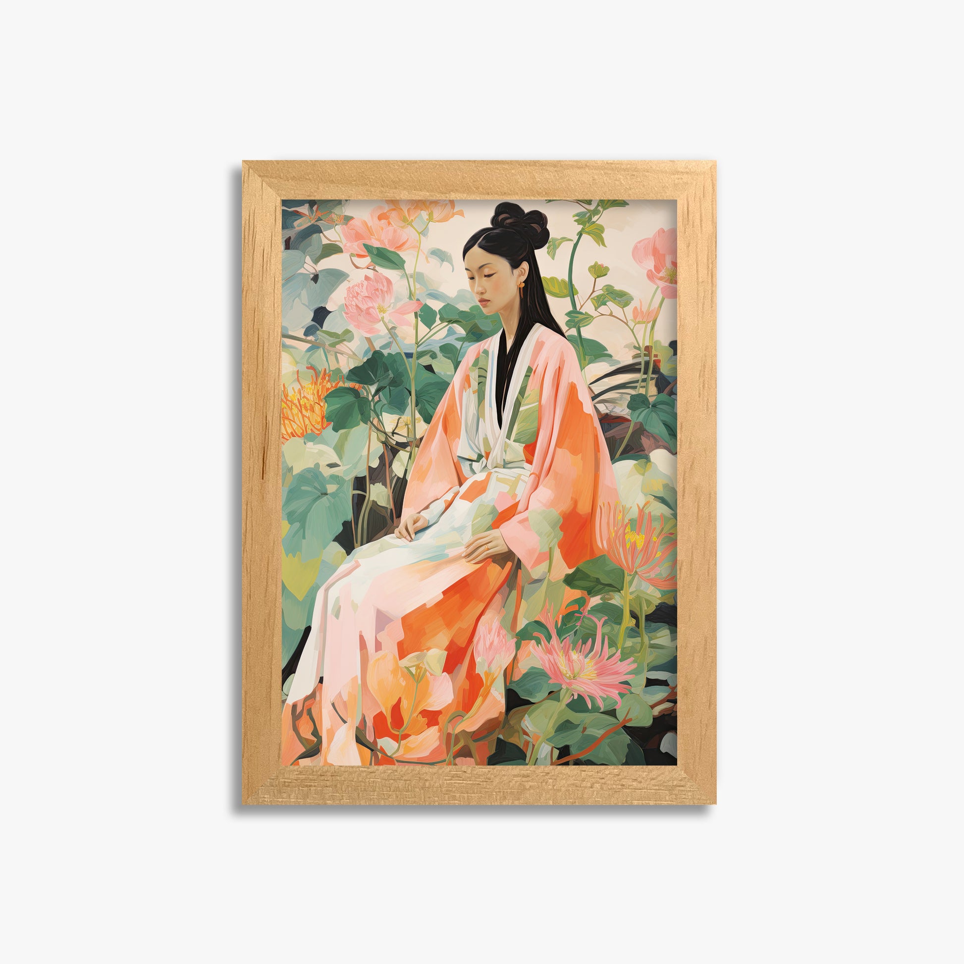 Blossom Reverie, 21x30cm Framed Poster With Oak Frame