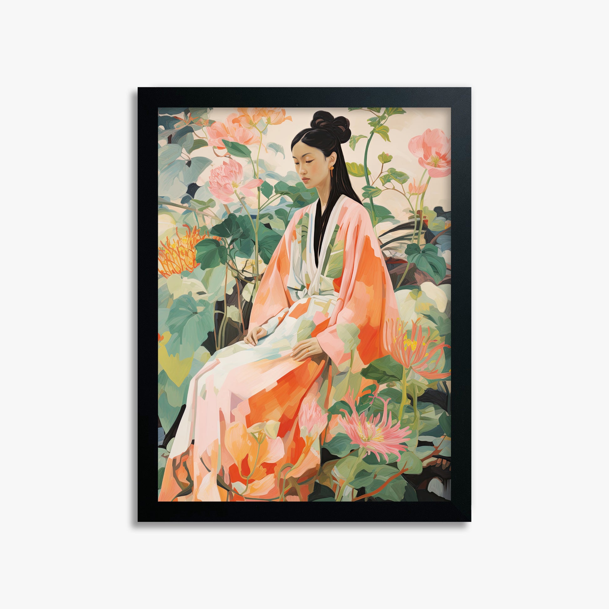 Blossom Reverie, 30x40cm Framed Poster With Black Frame