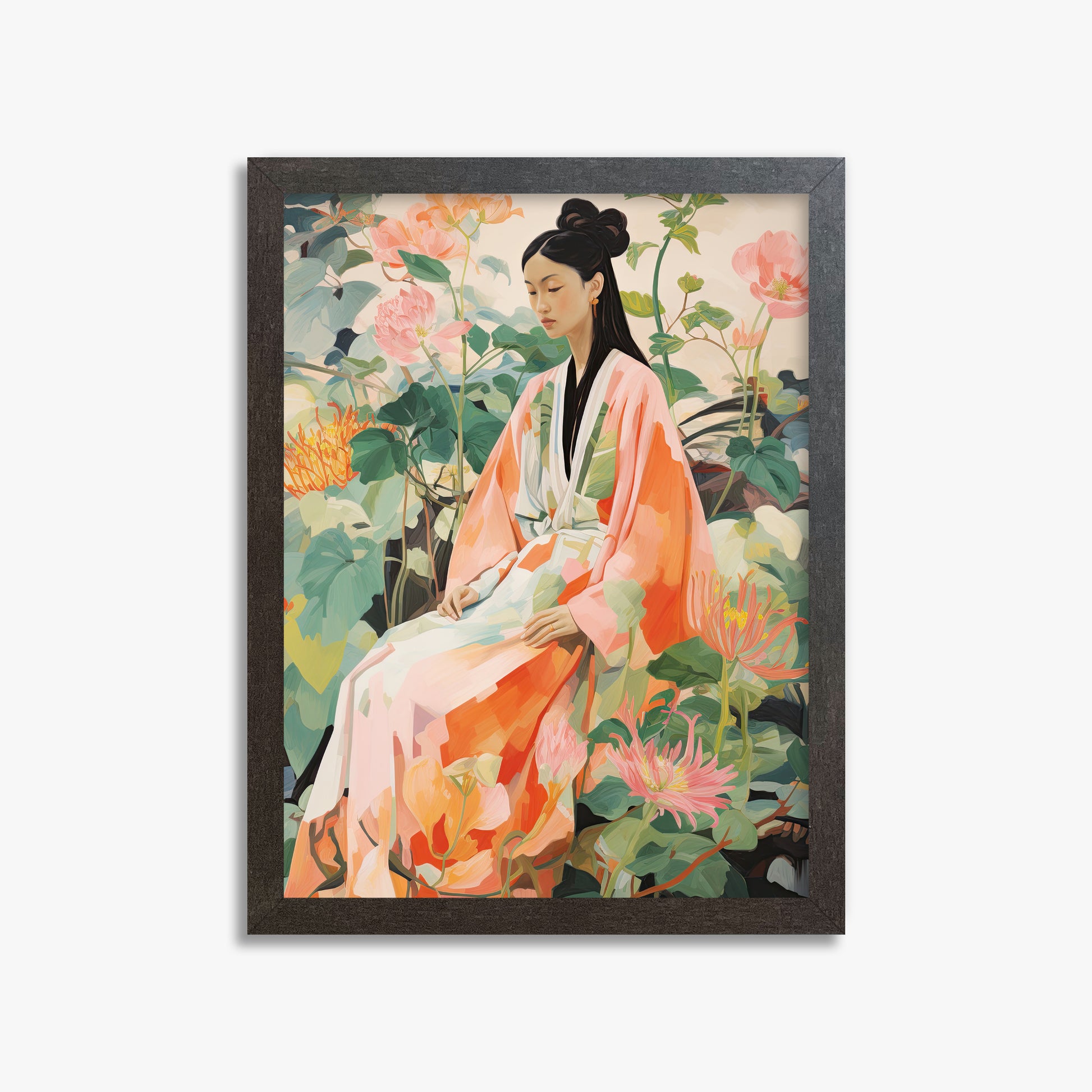 Blossom Reverie, 30x40cm Framed Poster With Espresso Frame