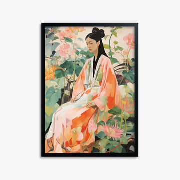 Blossom Reverie, 50x70cm Framed Poster With Black Frame