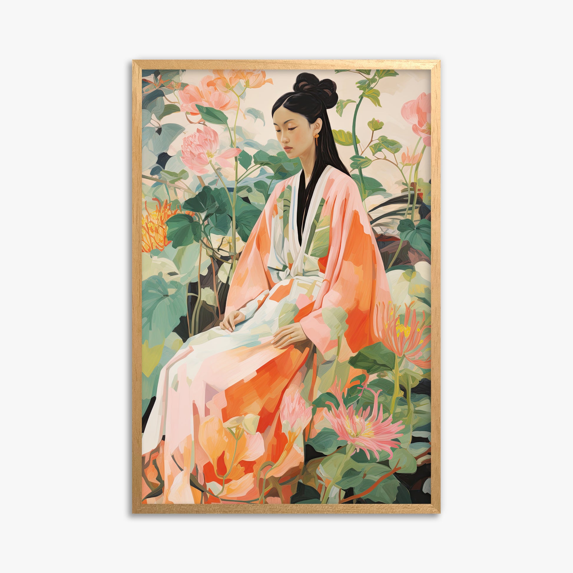 Blossom Reverie, 61x91cm Framed Poster With Oak Frame