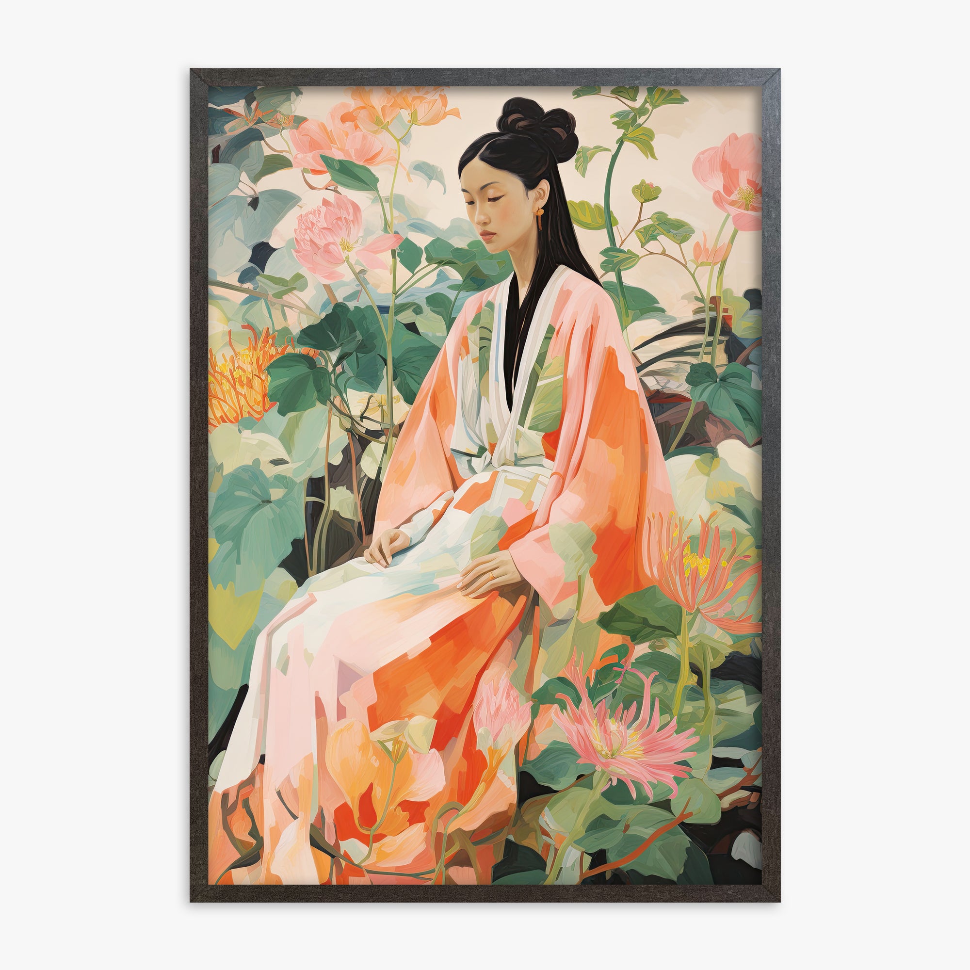 Blossom Reverie, 70x100cm Framed Poster With Espresso Frame
