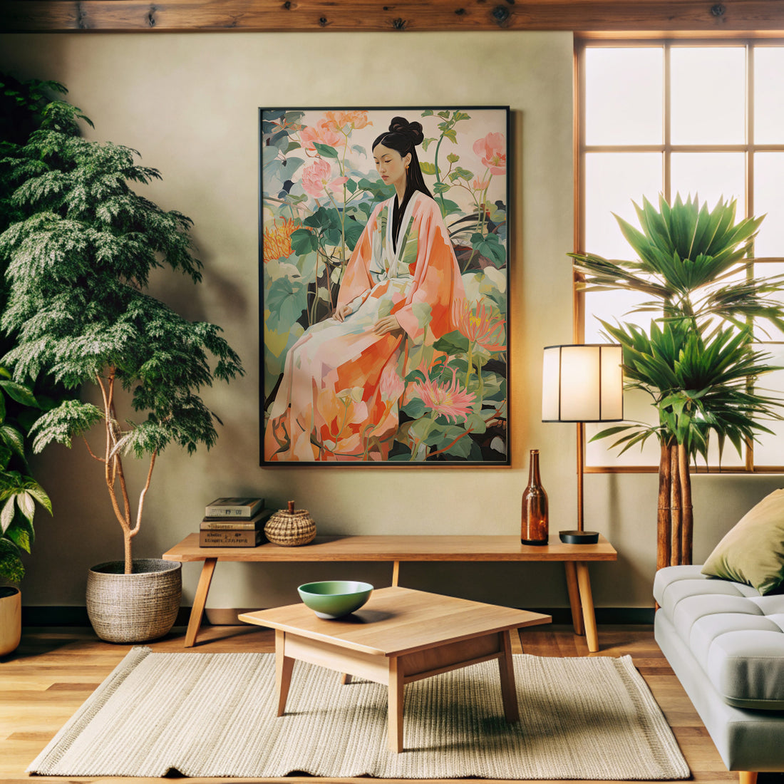 Blossom Reverie, 50x70cm Framed Poster With Black Frame