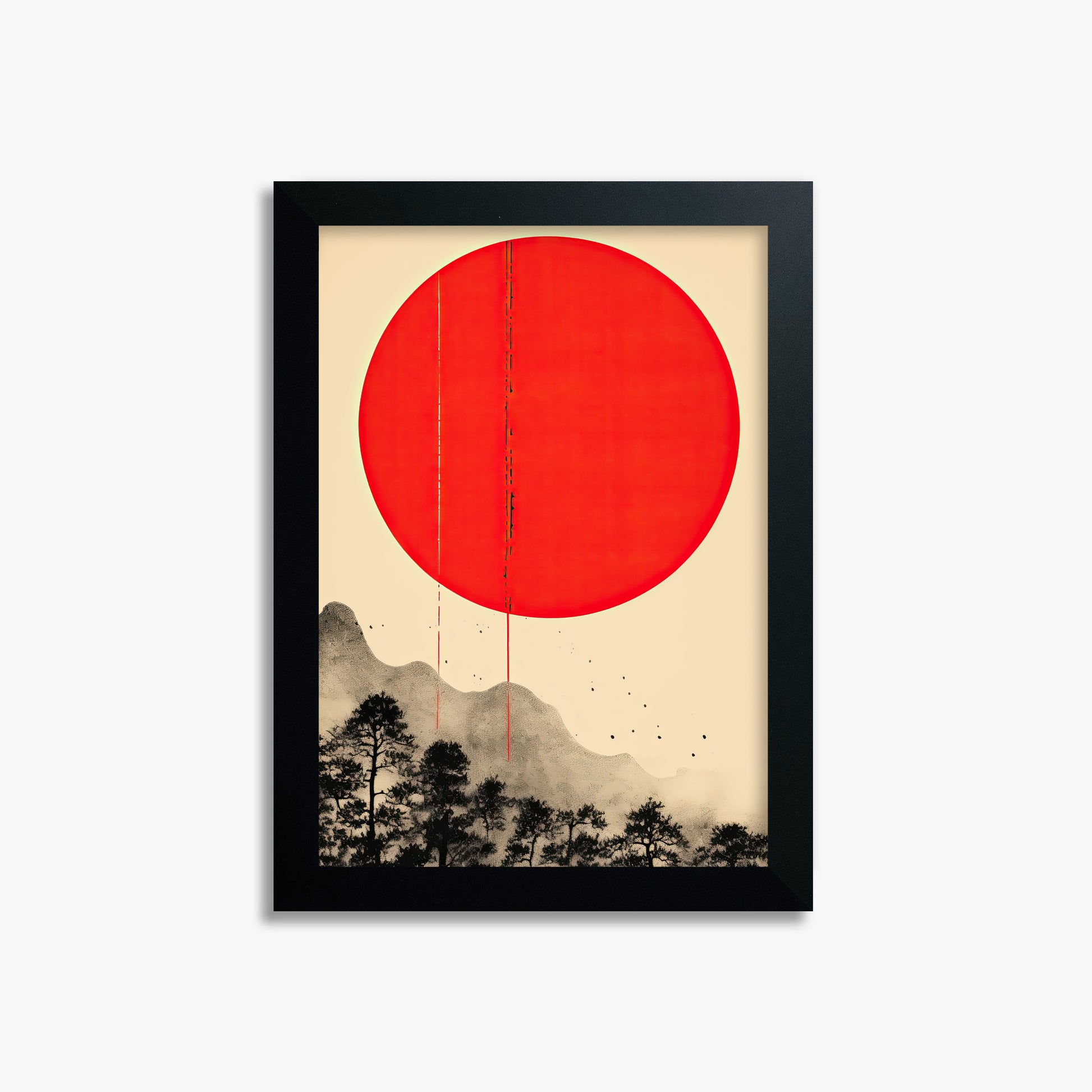 Scarlet Solitude, 21x30cm Framed Poster With Black Frame